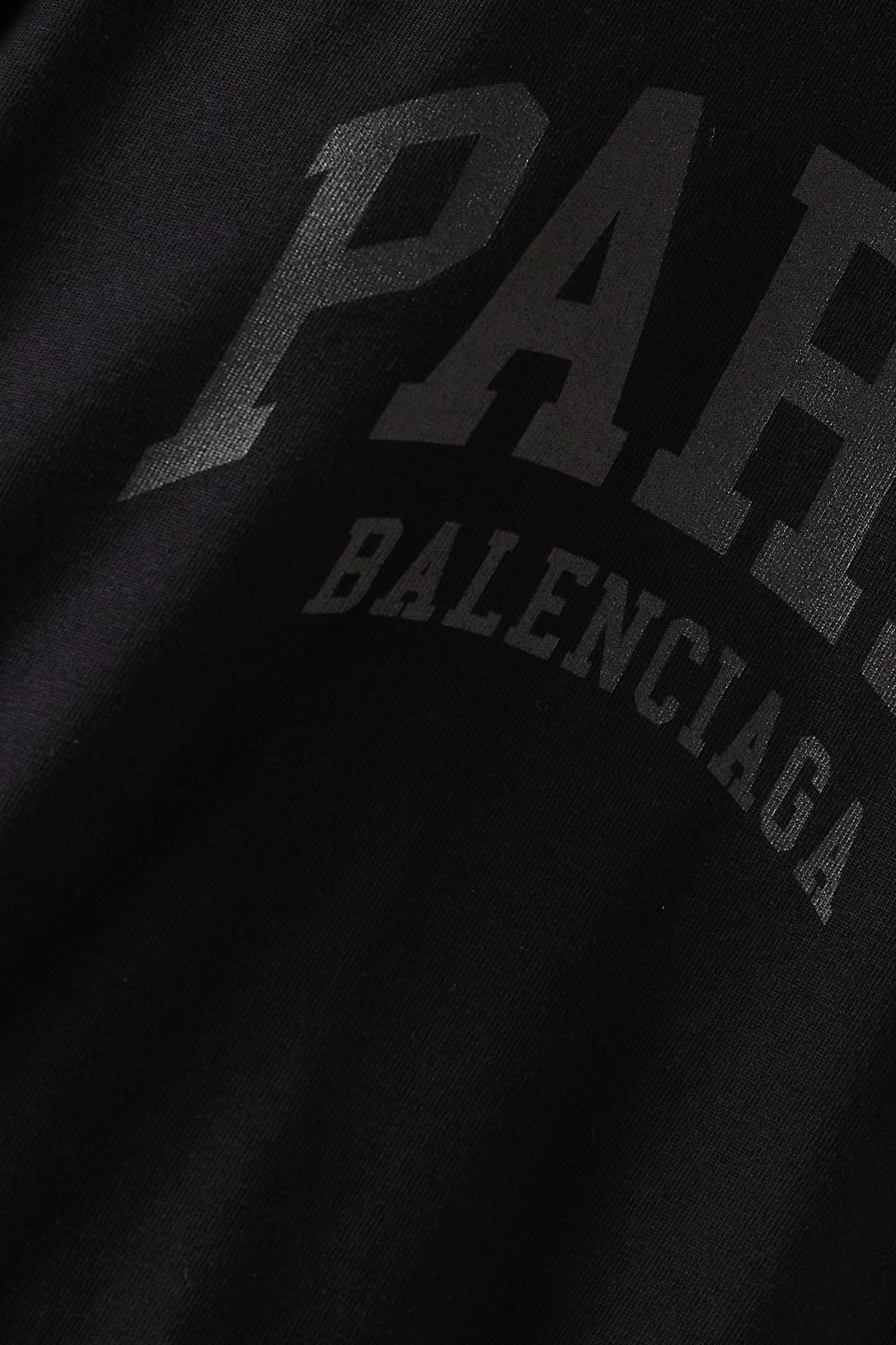 Buy Balenciaga Black Cities Paris T-shirt in Fleece for