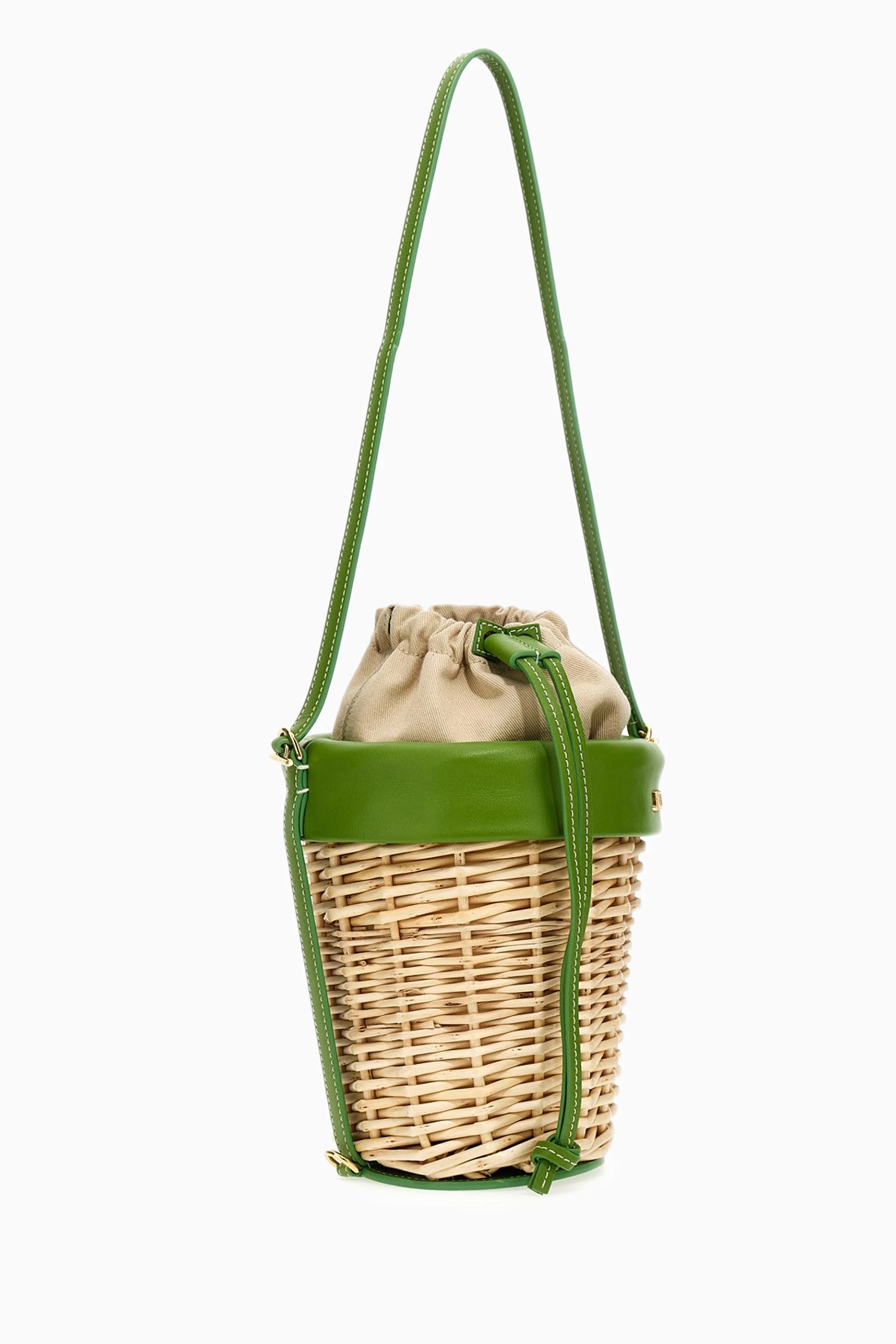 Buy Jacquemus Green Le Panier Seau Bucket Basket in Wicker