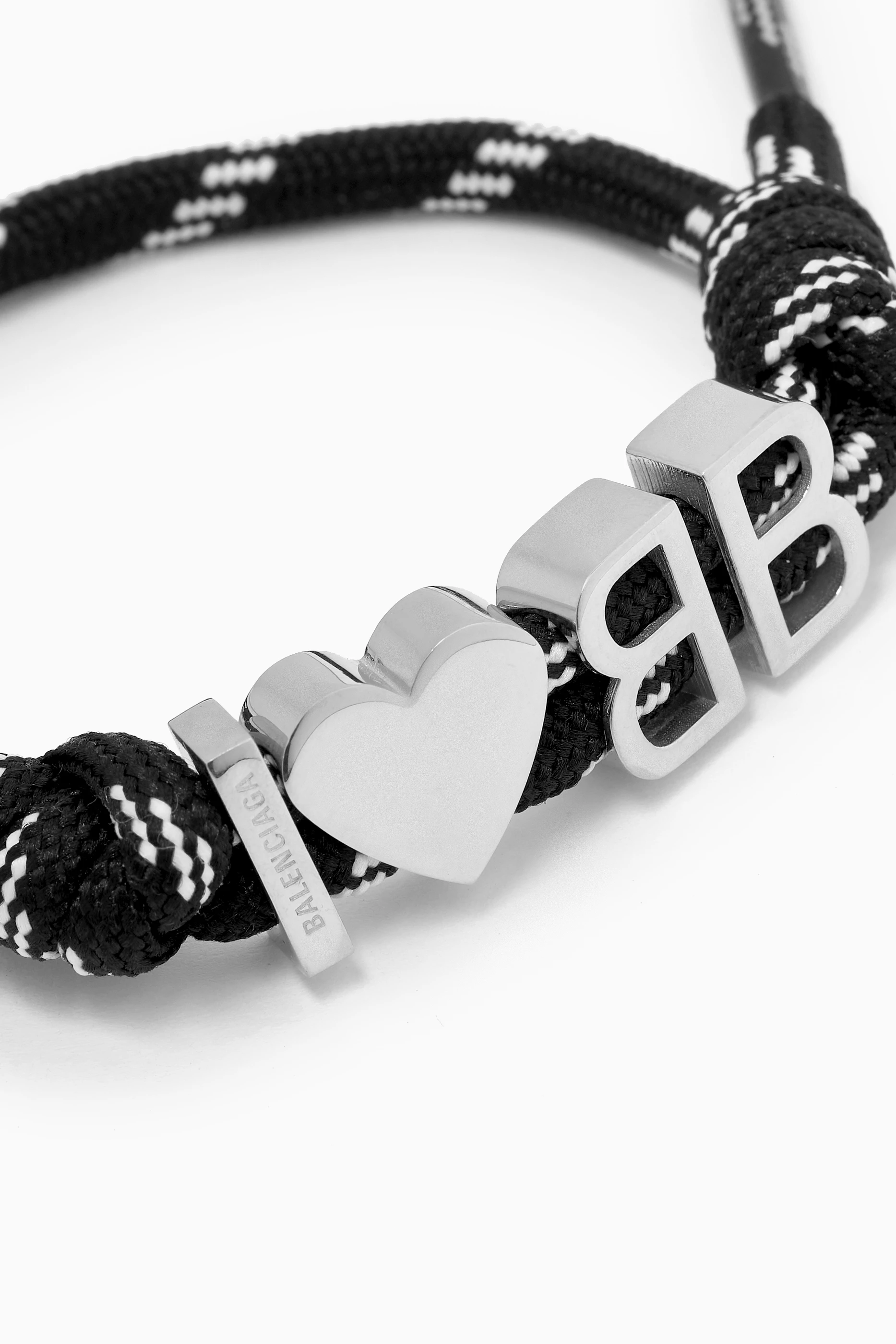 Buy Balenciaga Black I Love BB Bracelet in Brass for UNISEX