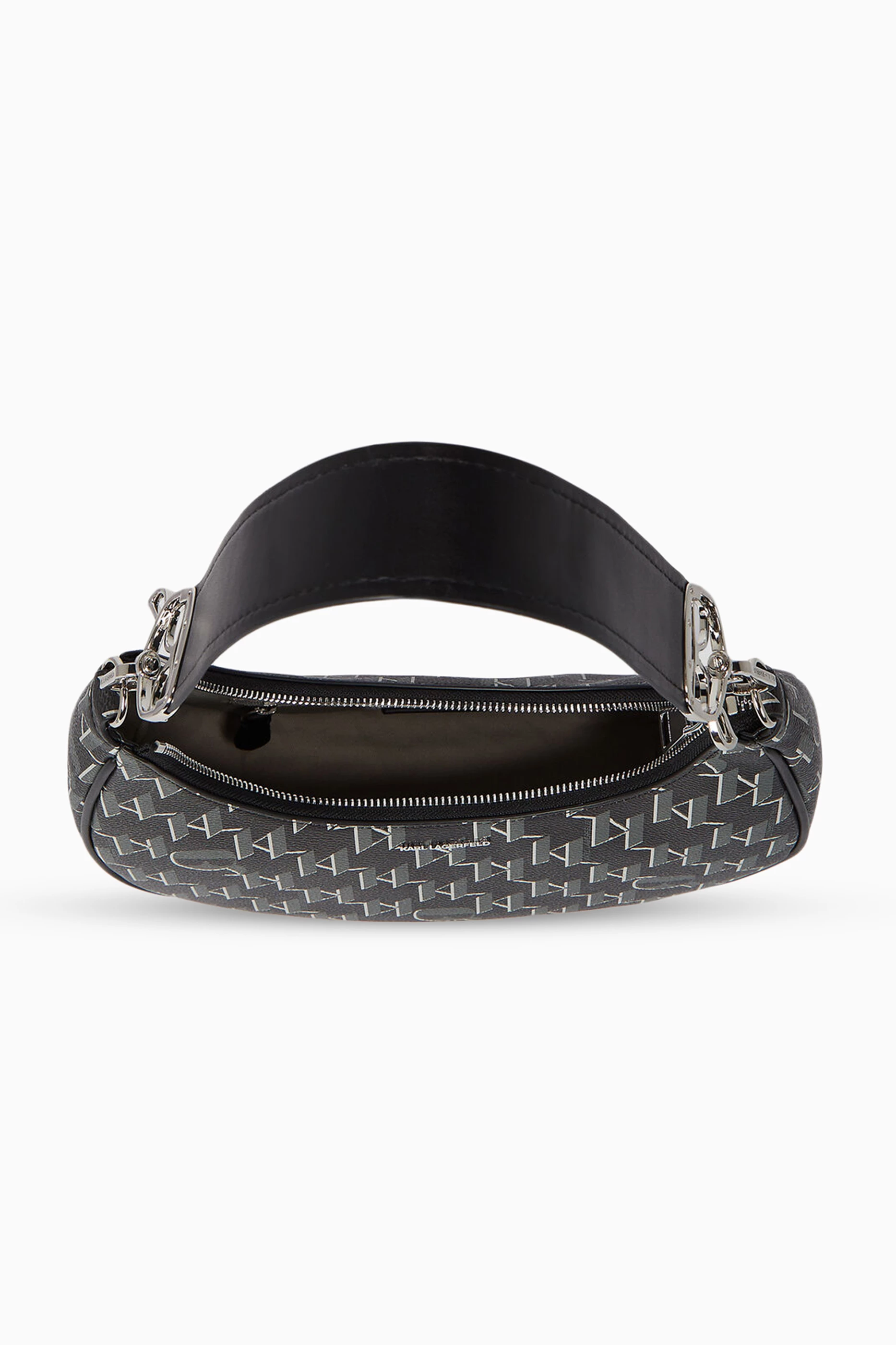 Buy KARL LAGERFELD Black K/Ikonik 2.0 Monogram Moon Bag in