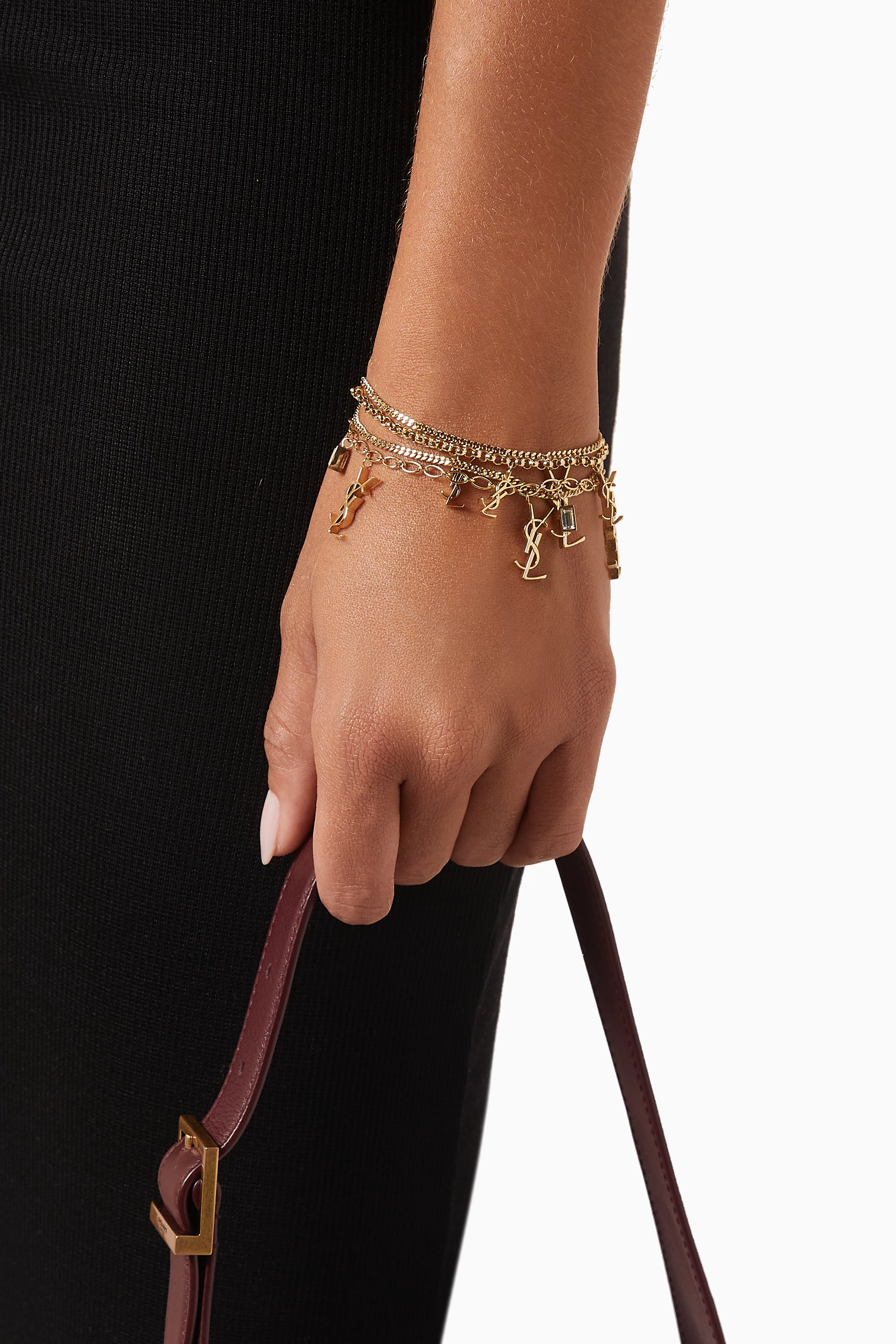 Buy SAINT LAURENT Gold Multi Cassandre Bracelet in Metal
