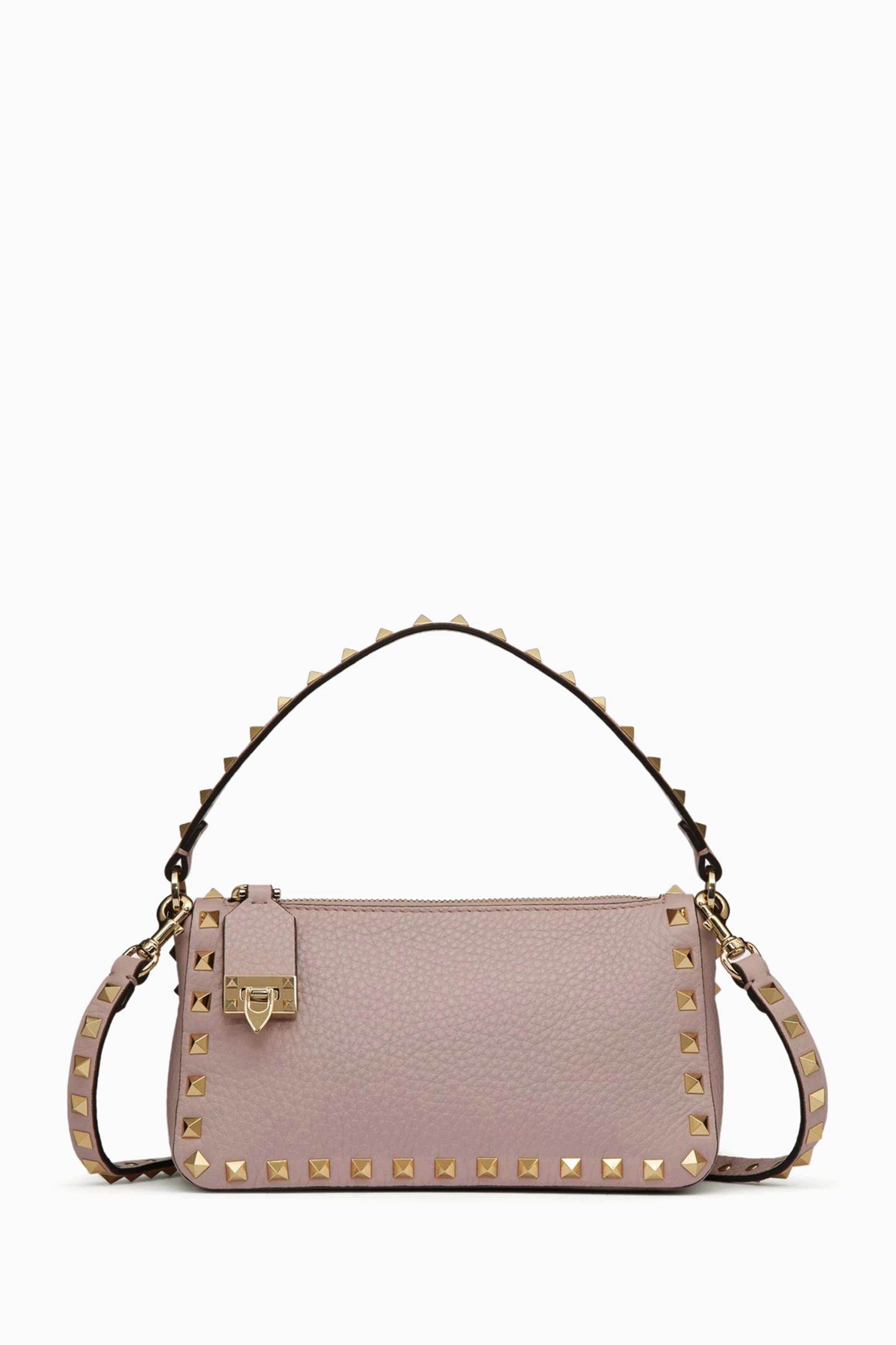 Bag With Small Rockstud Grainy Calfskin Handbag VALENTINO Small