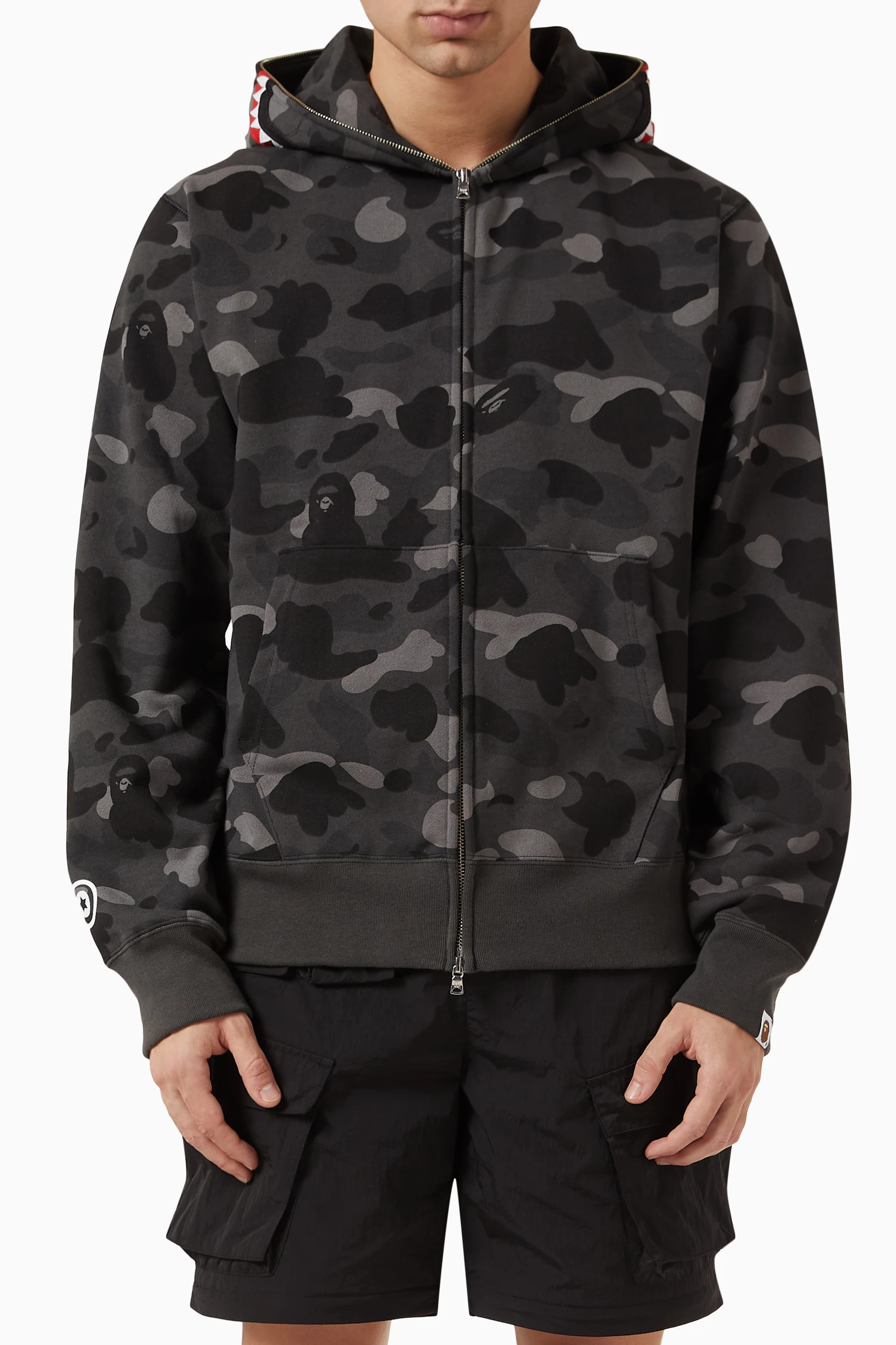 Buy A Bathing Ape Black Color Camo Shark Hoodie in Cotton for Men Online Ounass Kuwait