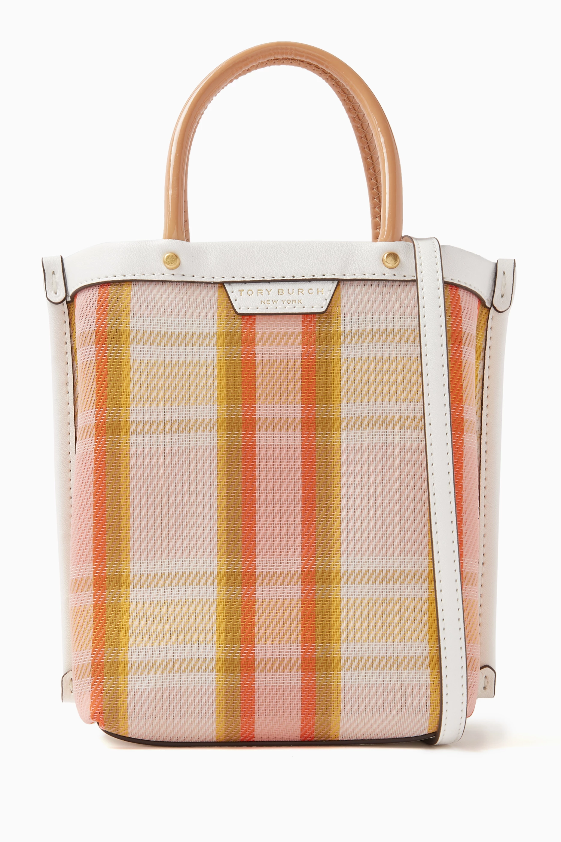 Buy Tory Burch Multicolour Mini Perry Mesh Plaid Tote Bag in Polyethylene Mesh for Women Online Ounass Kuwait