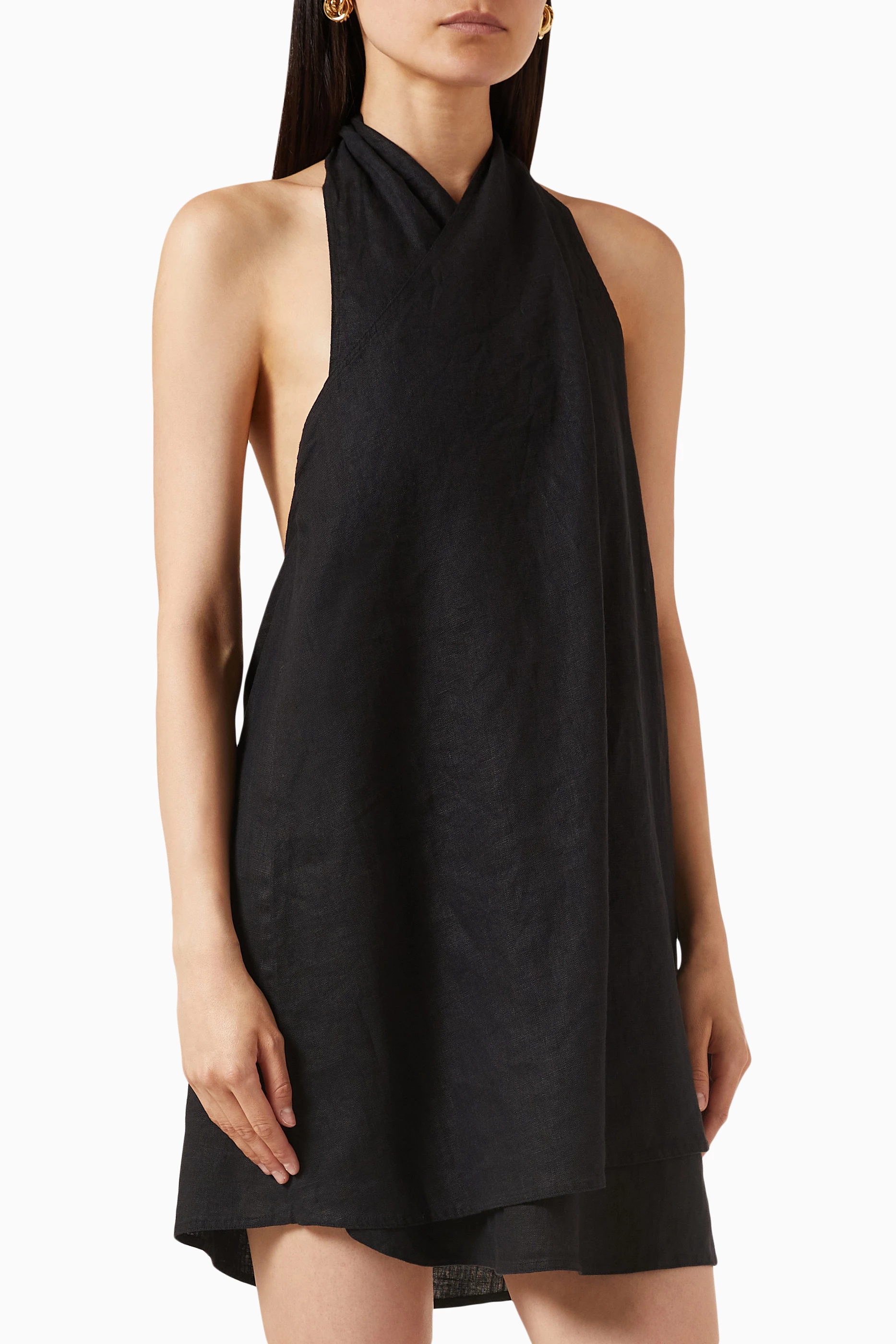 スカート andmary Tess blouse mini dress black Tess blouse mini dress
