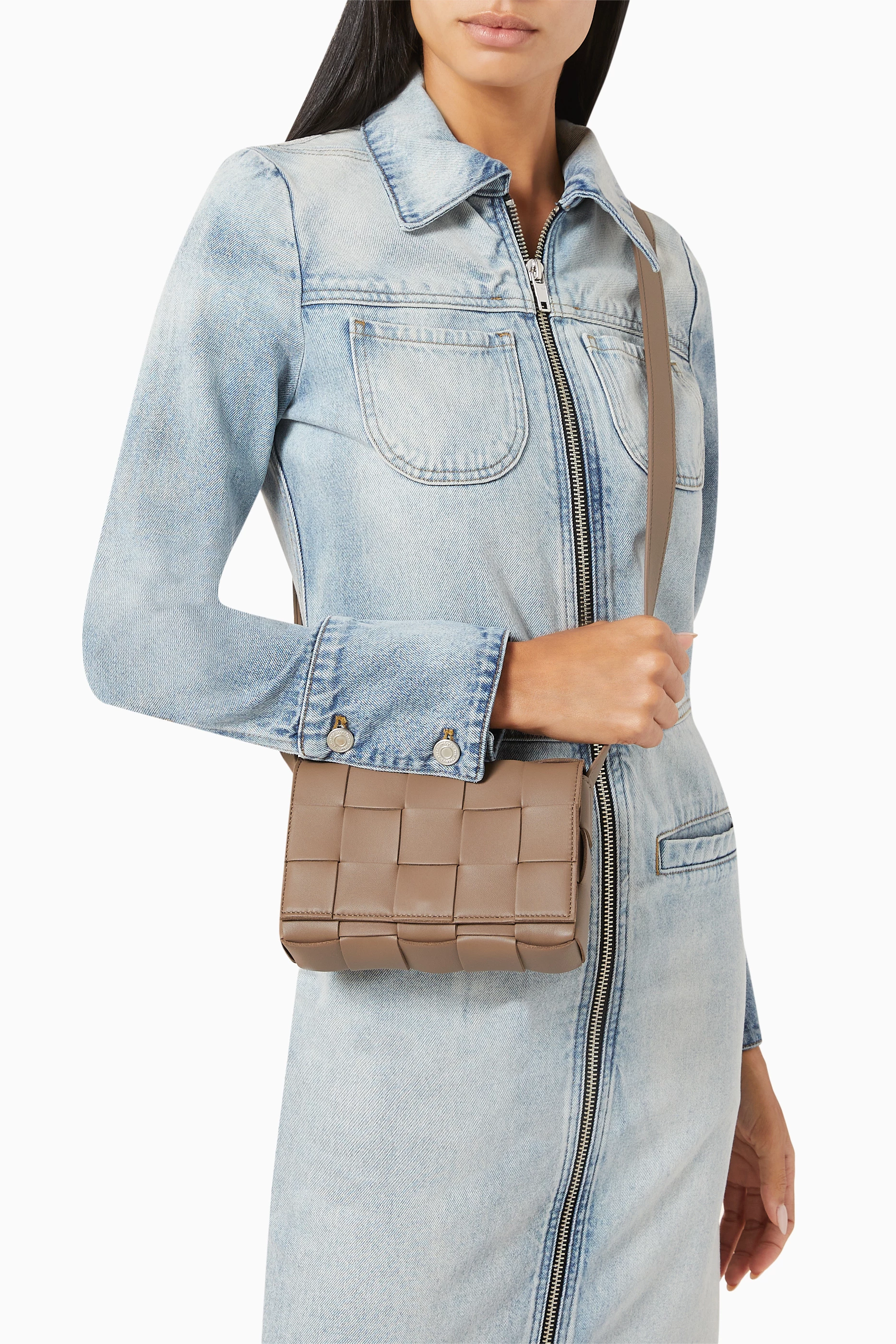 Buy Bottega Veneta Grey Small Cassette Cross-body Bag in