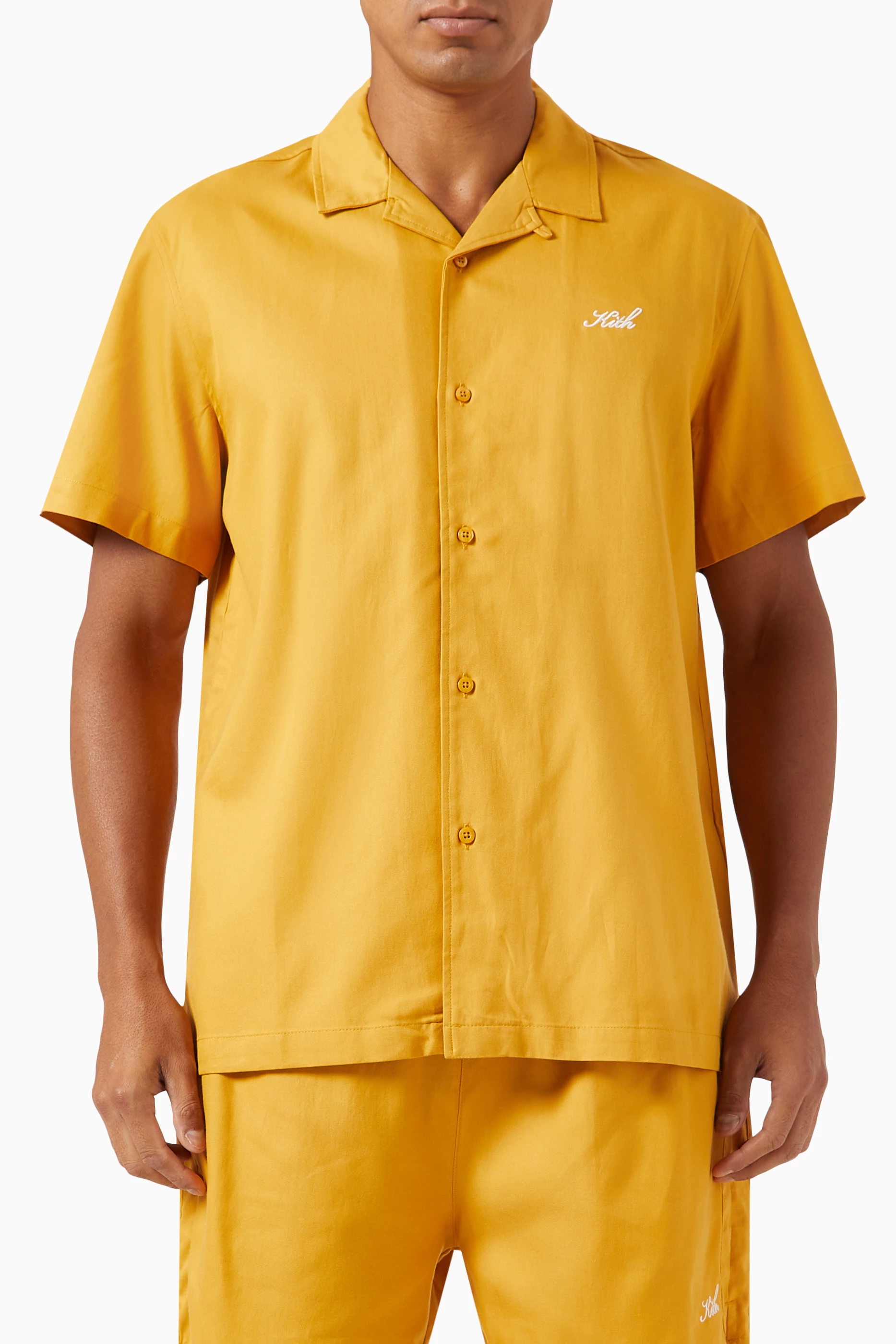 KITH】 CAMP COLLAR SILK COTTON SHIRT