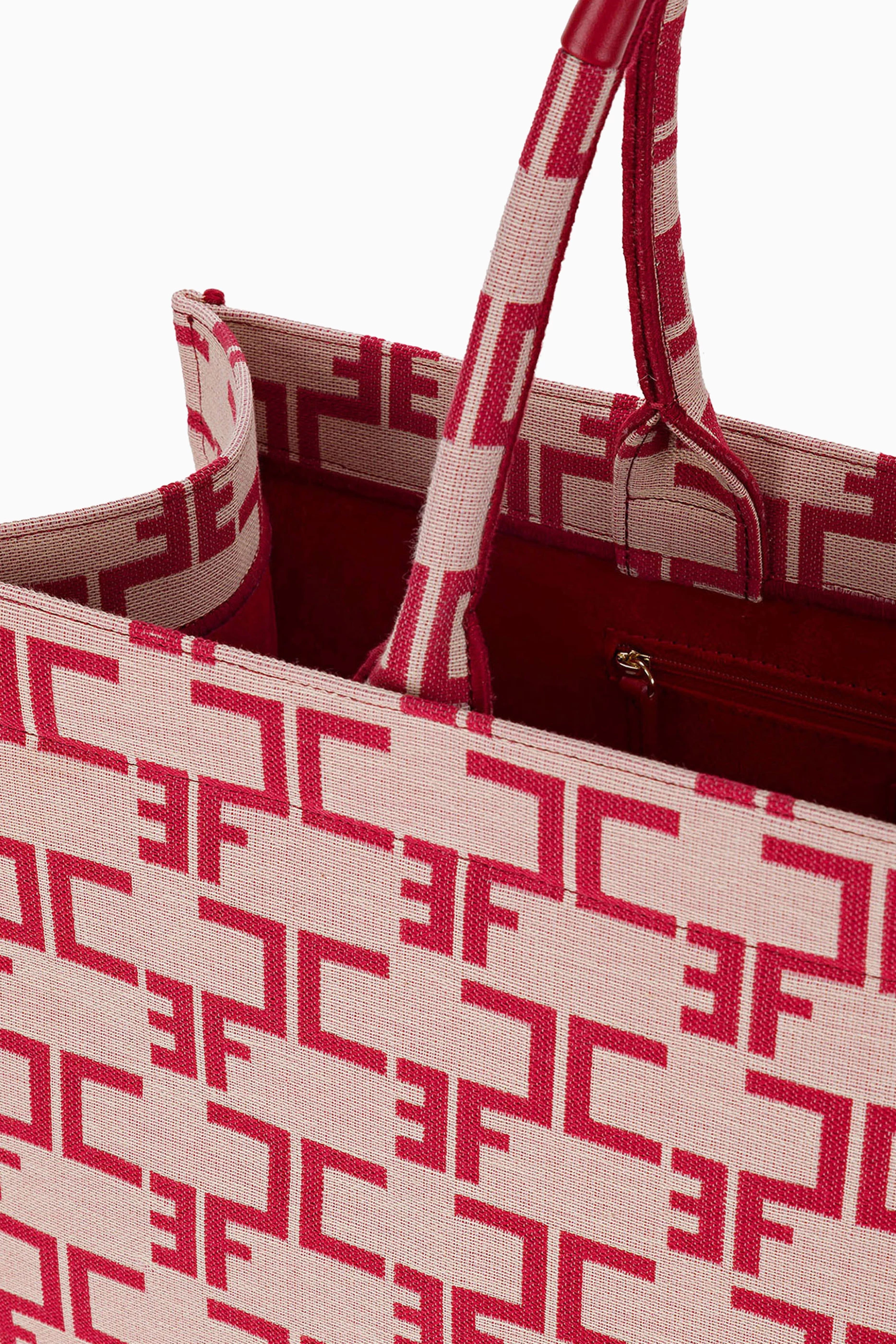 【関税・送料込み】ELISABETTA FRANCHI TOTES PINK TOTES Elisabetta Franchi imitation leather tote bag with embossed