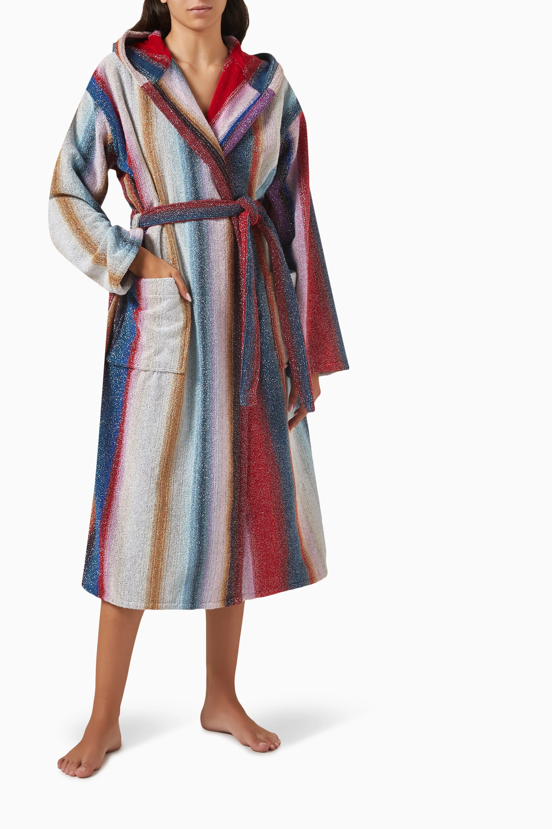 Buy Missoni Multicolour Clancy Hooded Bathrobe in Lamé Terrycloth