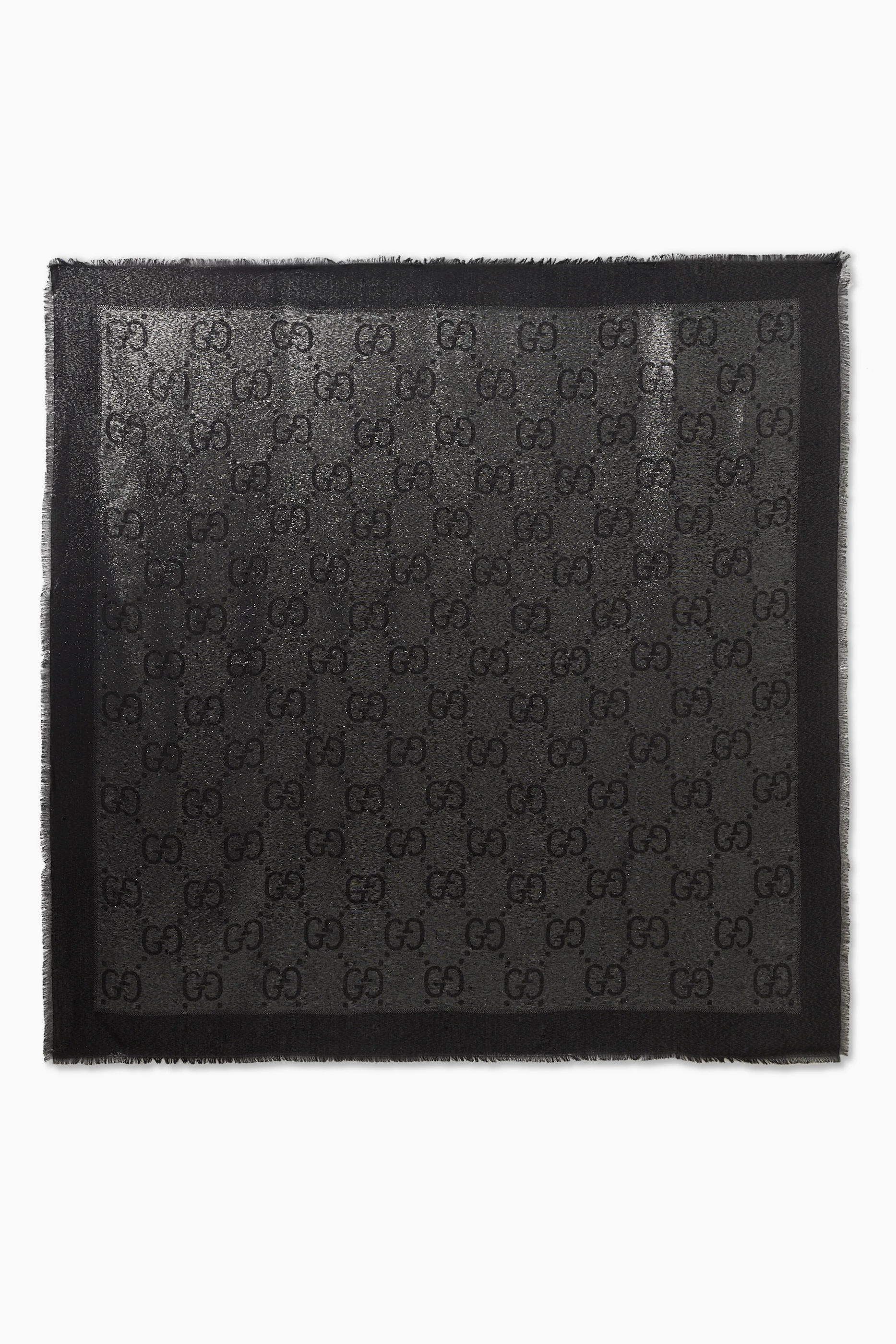 【関税&送料込】Gucci Sciarpa In Lana Gg Scialle in lana e seta jacquard con motivo GG in cammello
