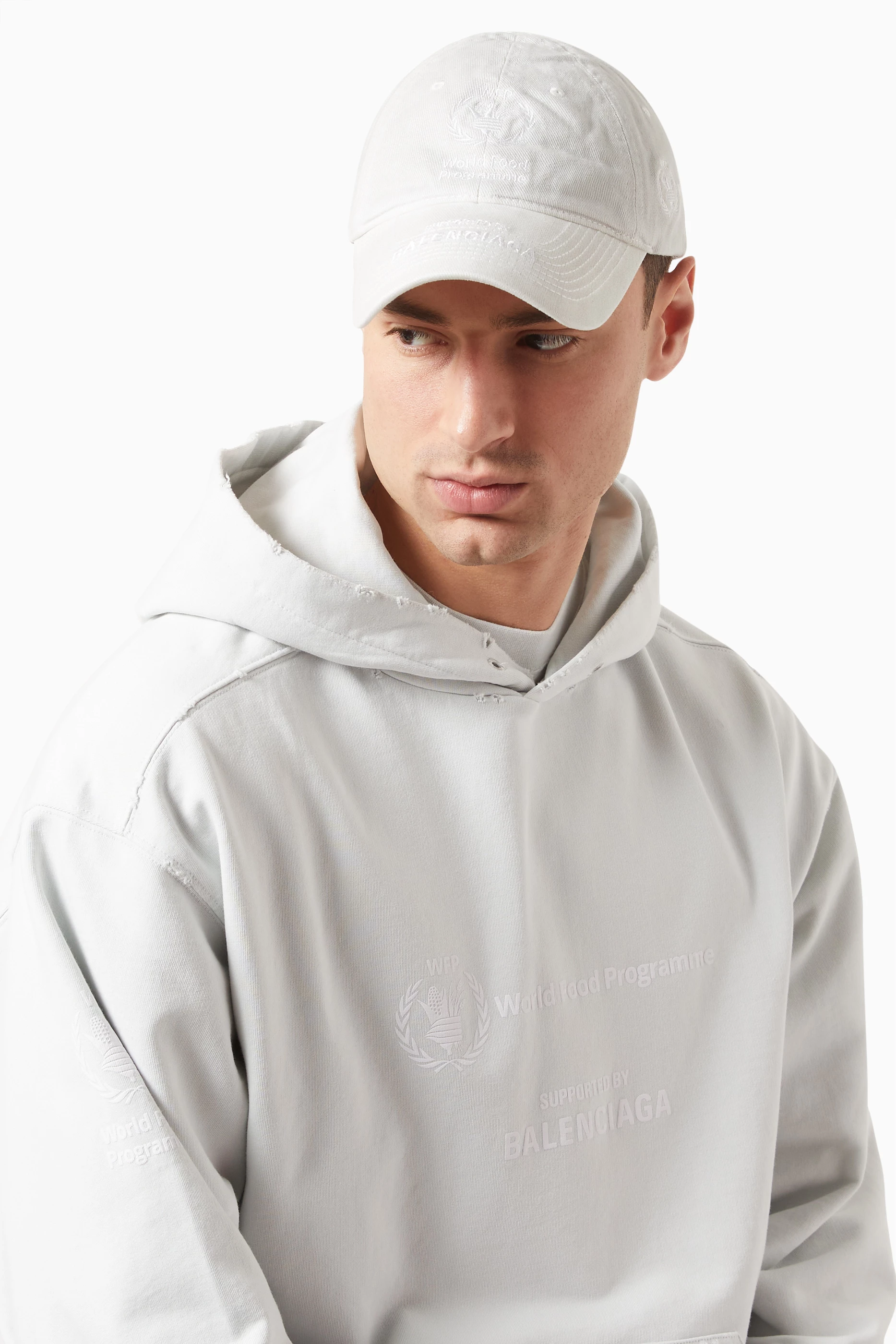 Buy Balenciaga White WFP Baseball Cap in Cotton Drill for UNISEX