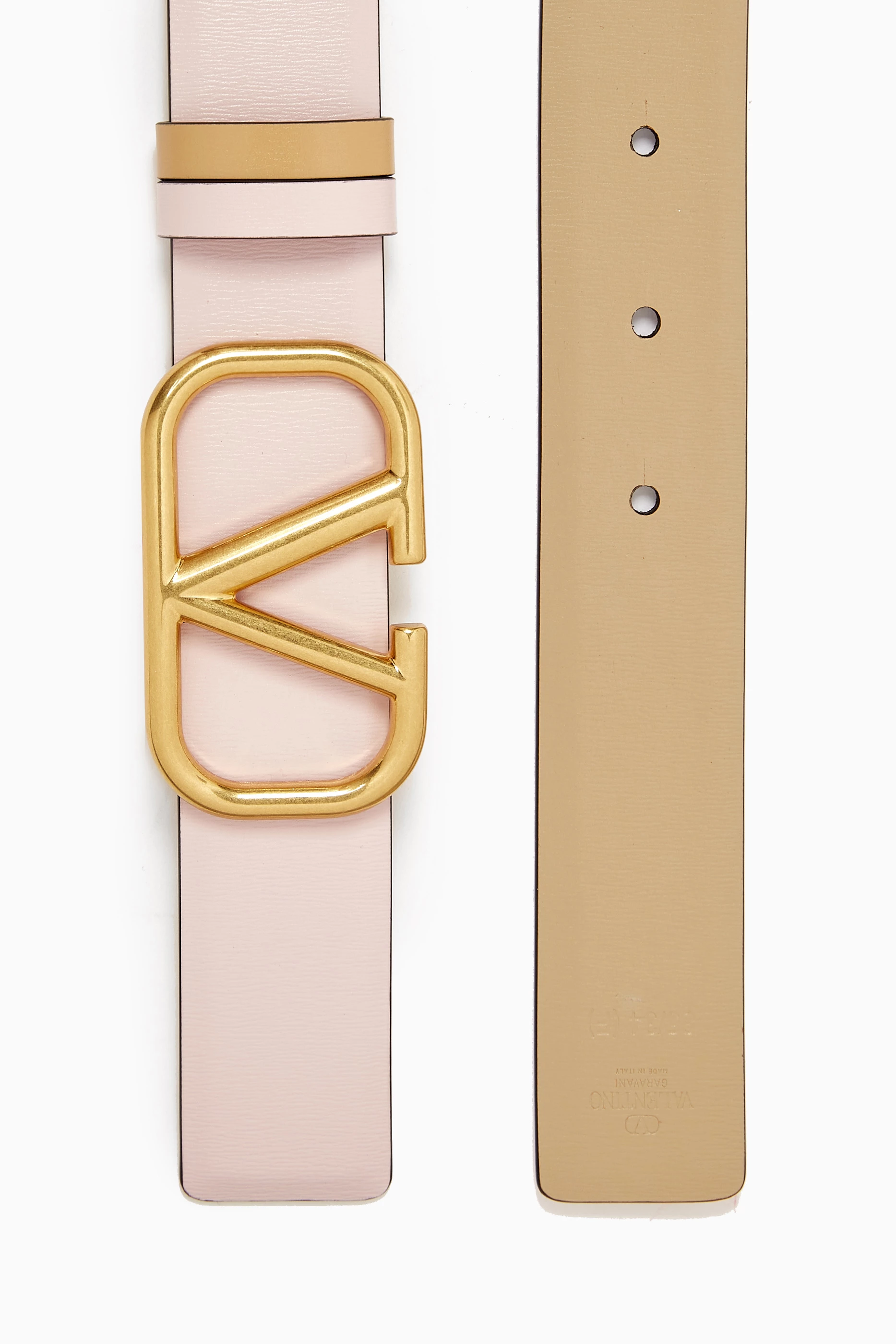 Valentino Vlogo Signature 20 Reversible Leather Belt, White Reversible VLogo Belt Valentino Garavani - Women – myCompañero main image 3