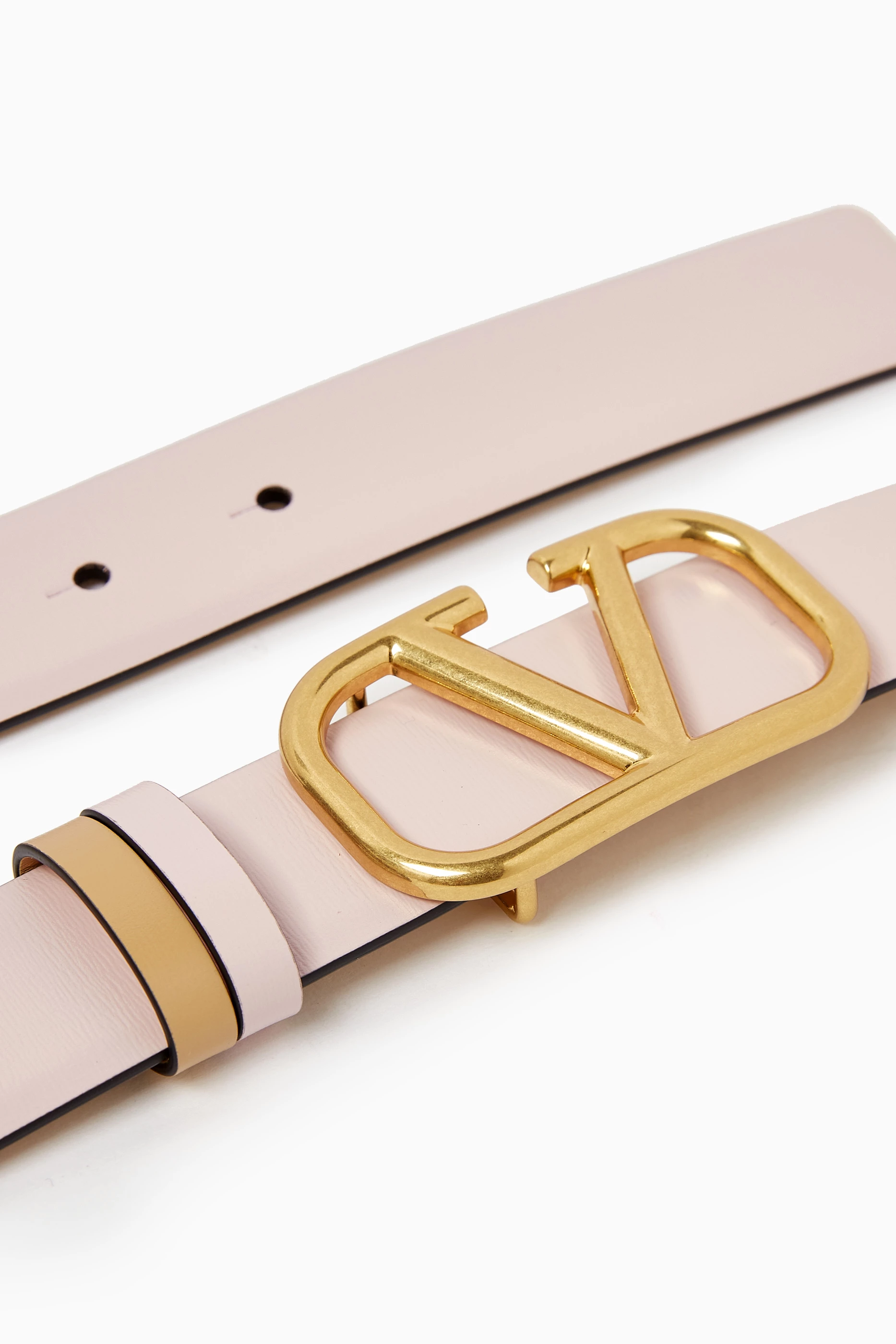 Vintage Talbots Braided Leather Belt Solid Brass Square Buckle Gloss Pink M Braided Leather Belt | Talbots main image 3