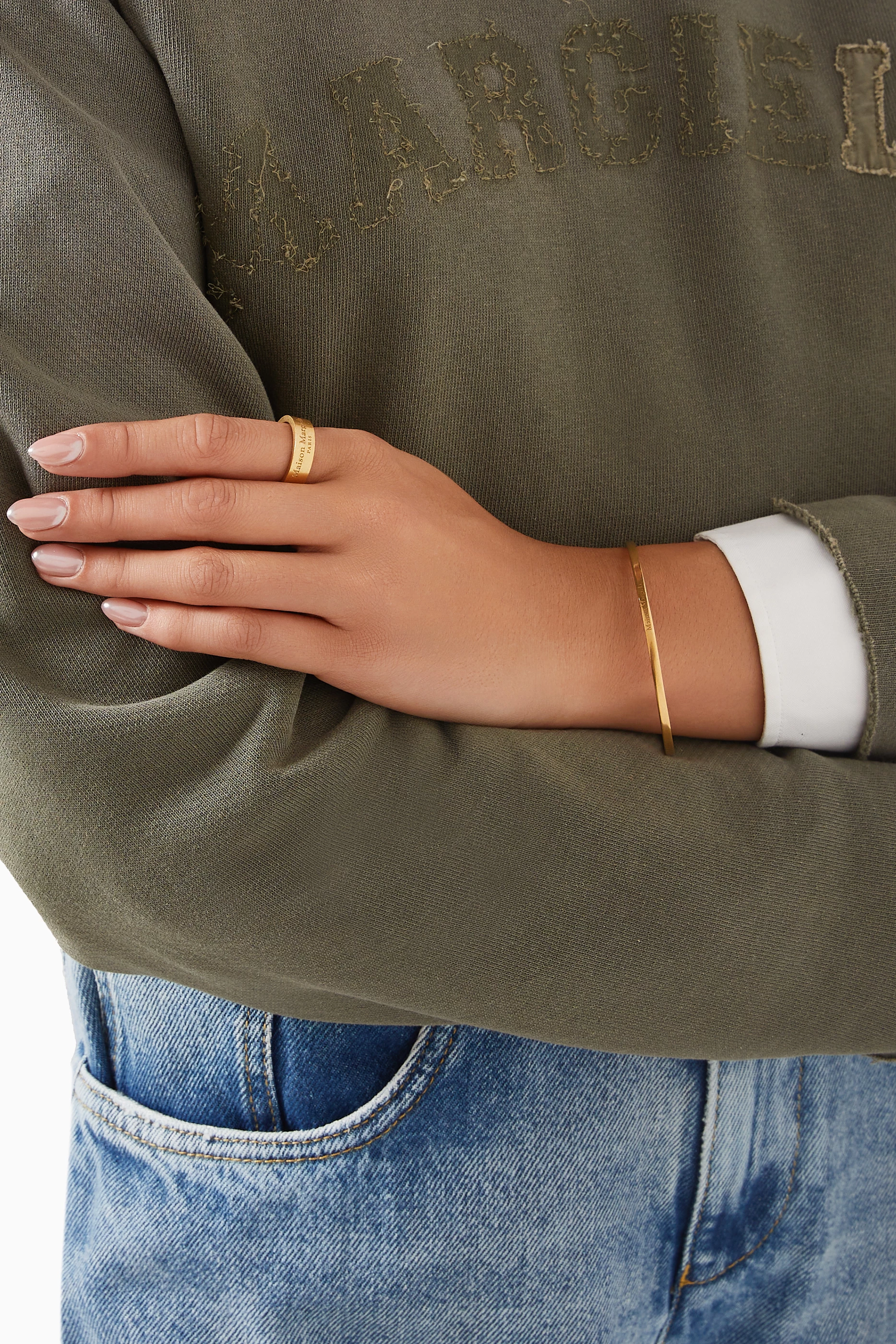 【Maison Margiela】Logo Ring Yellow Gold Gold Logo ring Maison Margiela - Vitkac Australia