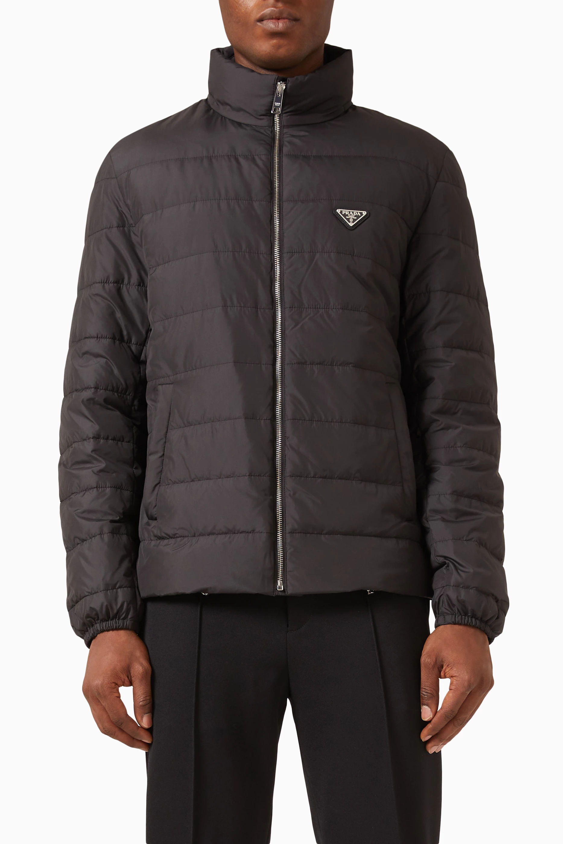 Buy Prada Black Lightweight Down Jacket in Padded Nylon for Men Online Ounass Kuwait