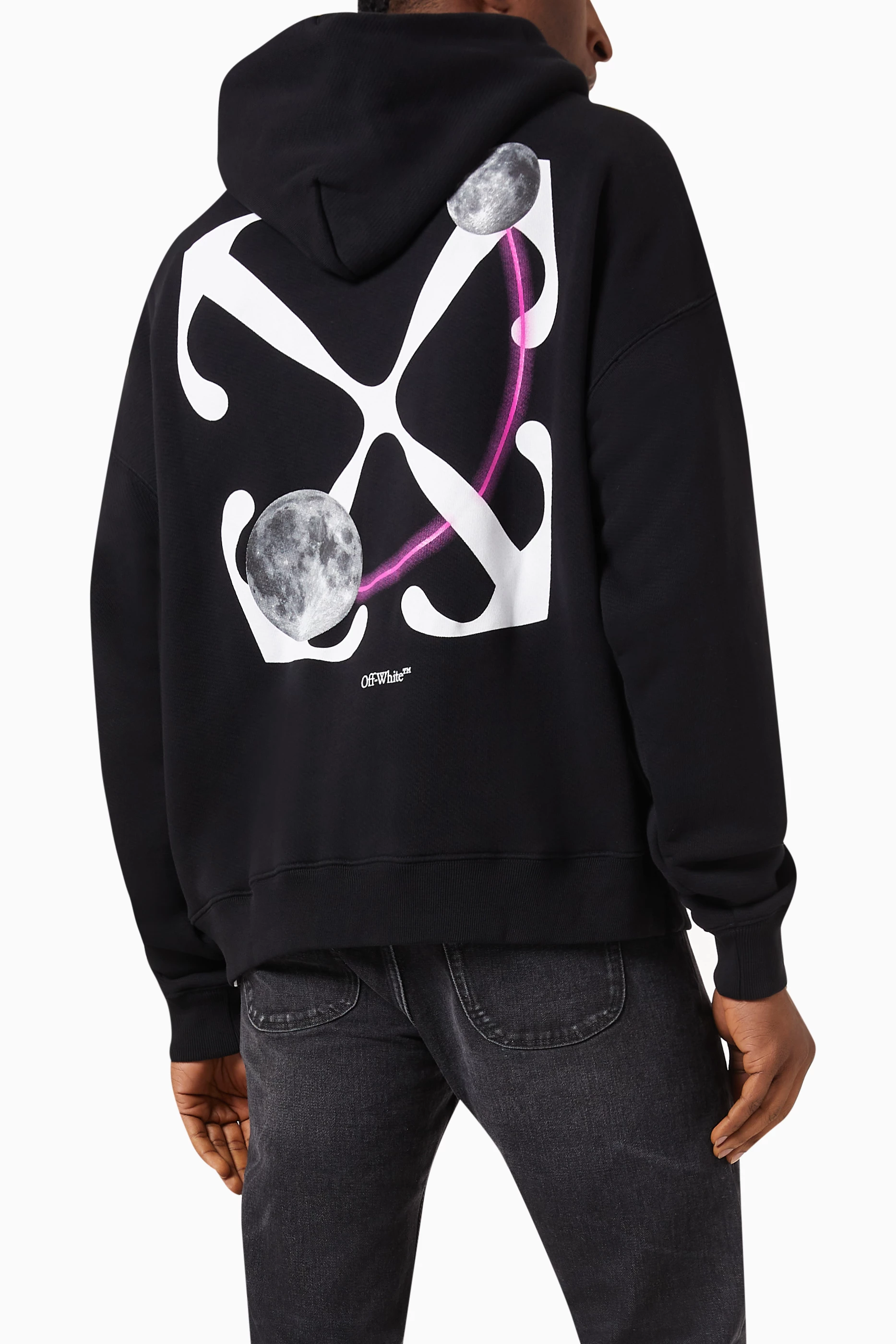 Buy Off White Black Double Moon Arrow Skate Hoodie in Cotton for Men Online Ounass Kuwait