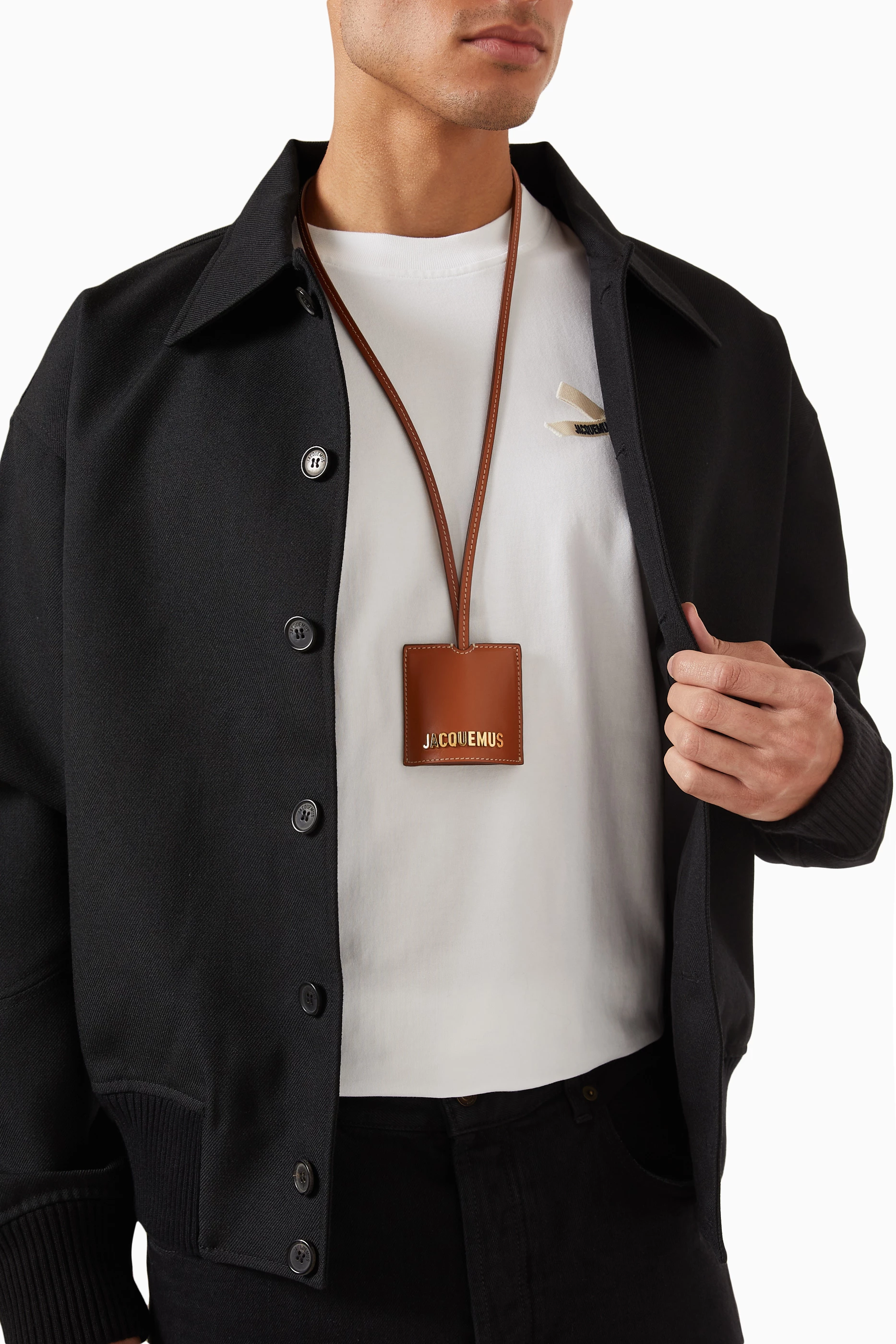 Buy Jacquemus Brown Le Porte Clés Bagage Keychain in Leather for