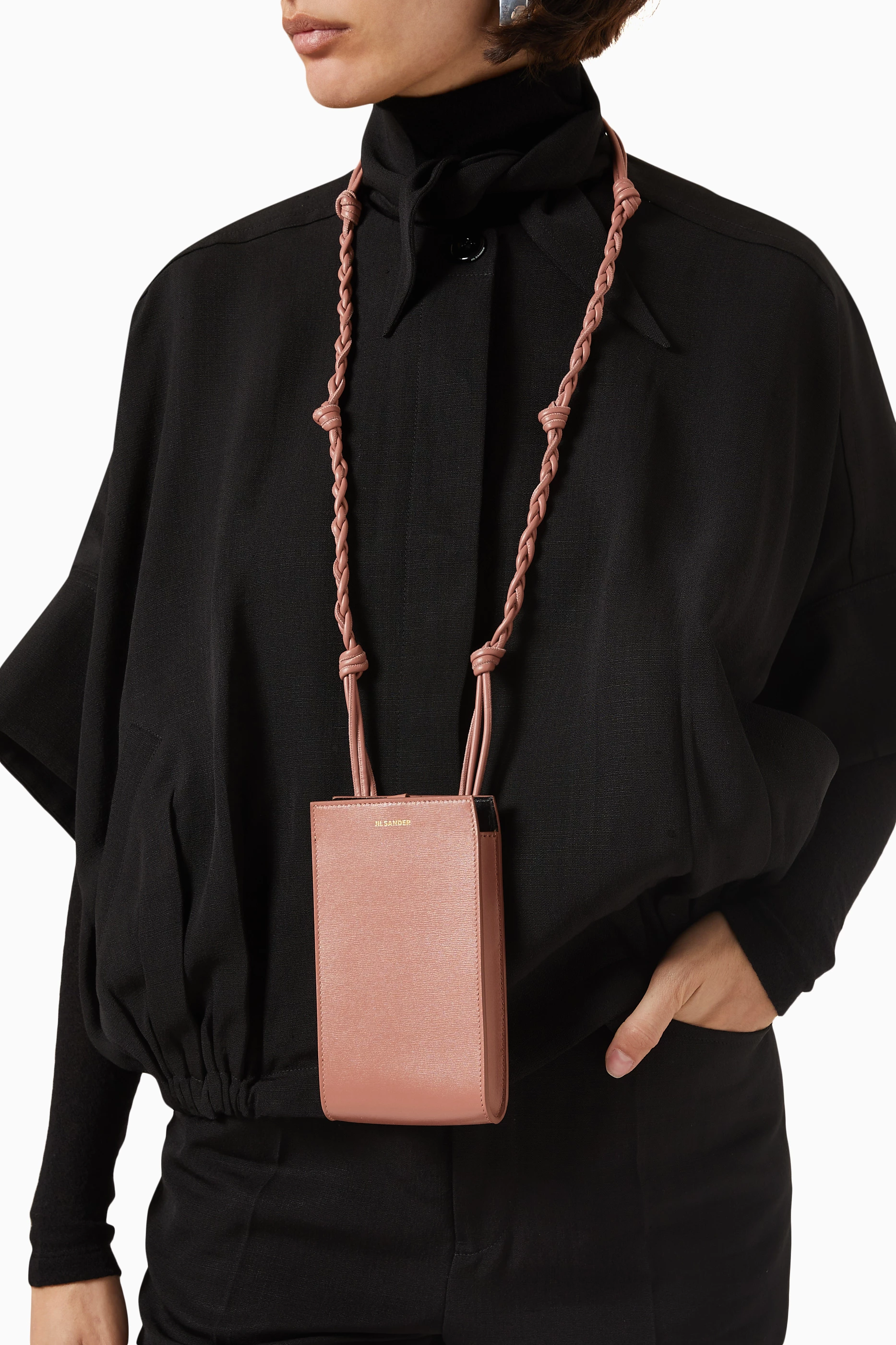 Buy Jil Sander Black Tangle Phone Case in Palmellato Leather for