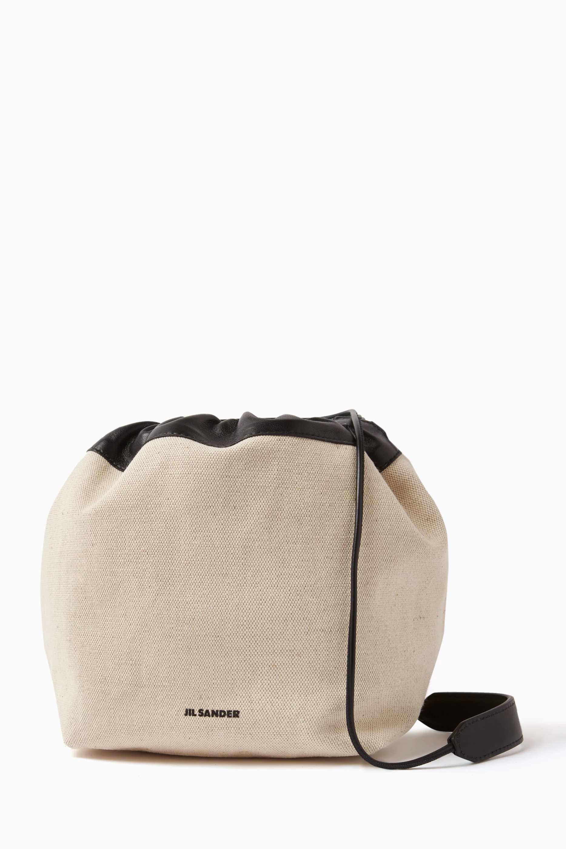 Buy Jil Sander Neutral Dumpling Drawstring Crossbody in Cotton 