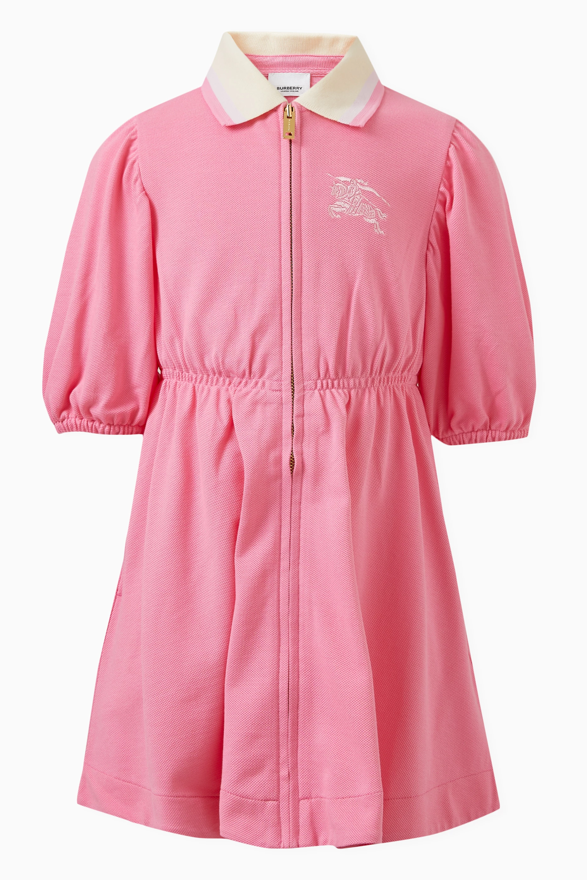 Buy Burberry Pink Logo Dress in Cotton for Girls Online Ounass Kuwait