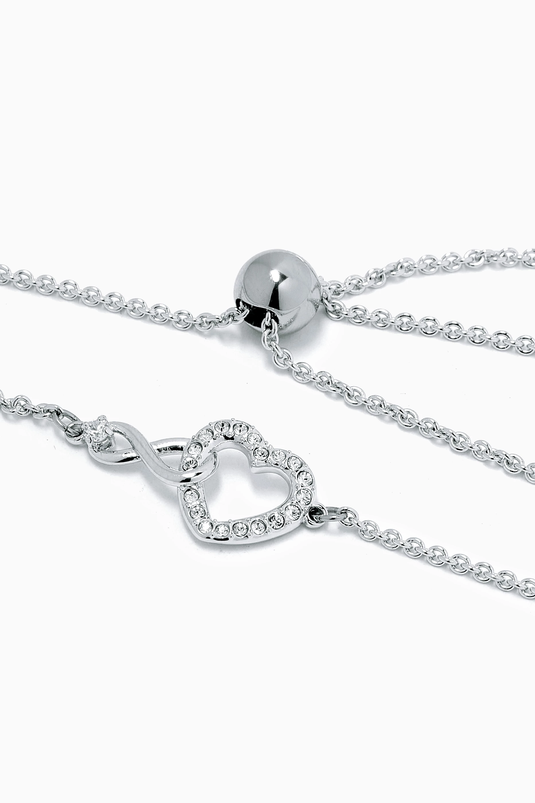 Buy Swarovski Silver Swarovski Infinity Heart Bracelet in Rhodium