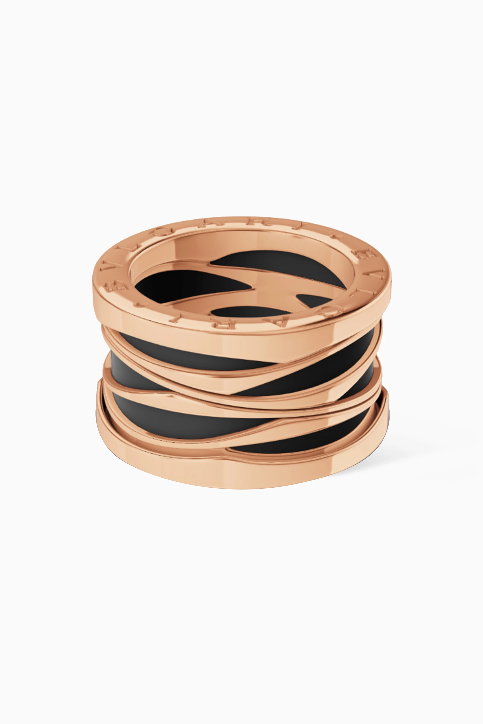 Buy BVLGARI Rose Gold Ceramic Ring in 18kt Rose Gold for