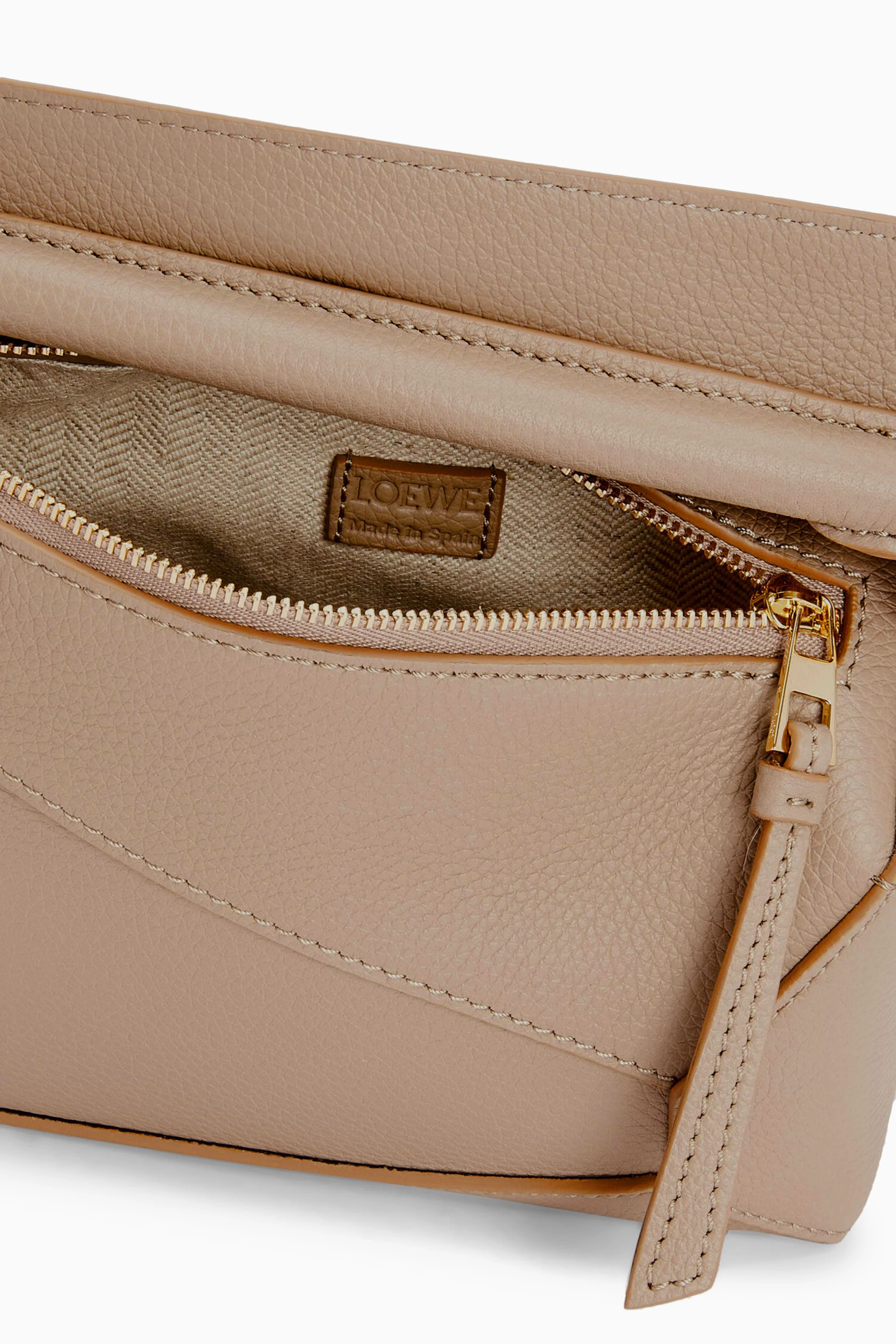 Buy LOEWE Neutral Mini Puzzle Bag in Soft Grained Calfskin for Women Online Ounass Kuwait