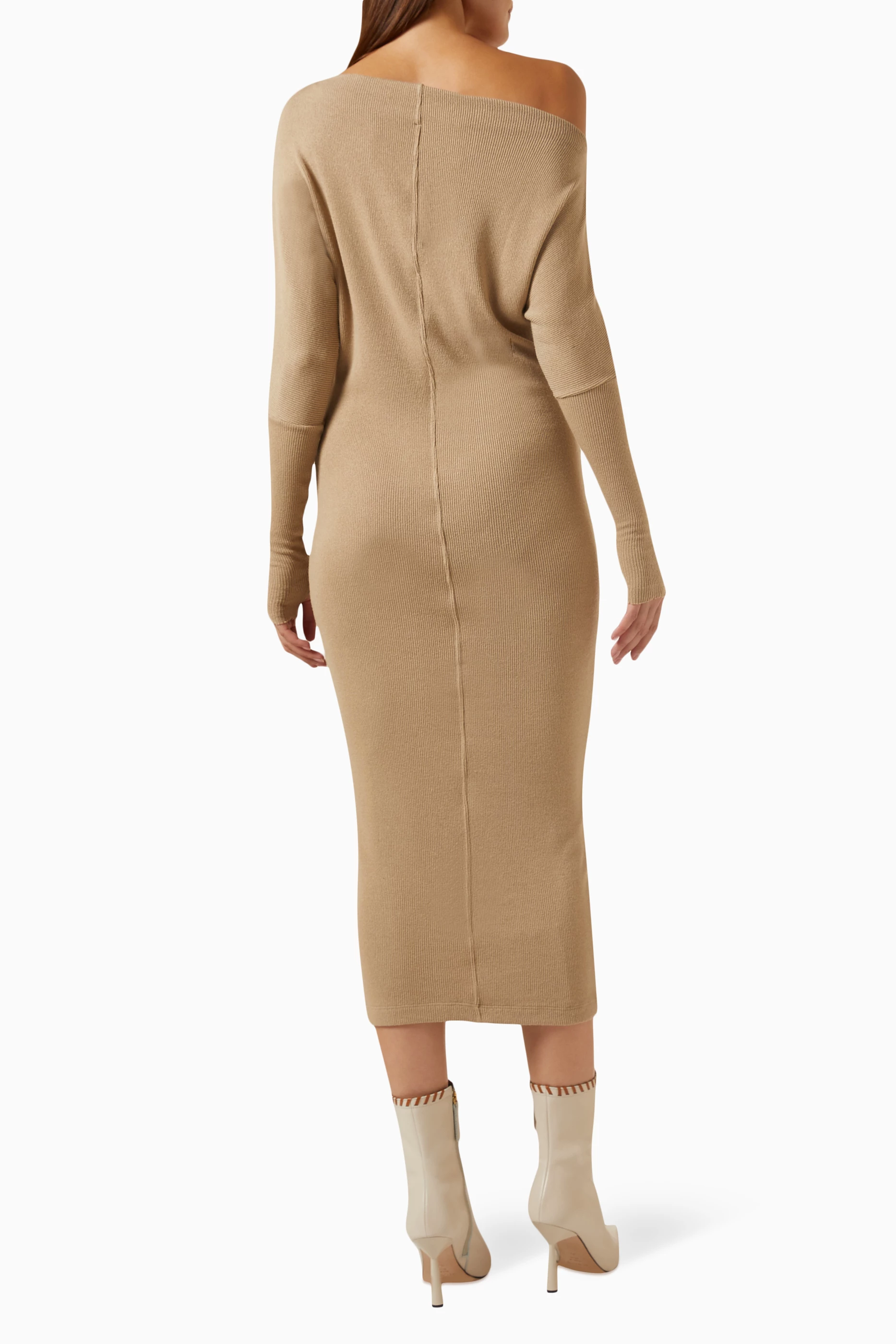 tie waist knit dress VENUS Tie Side Sweater Dress | Light Heather Grey