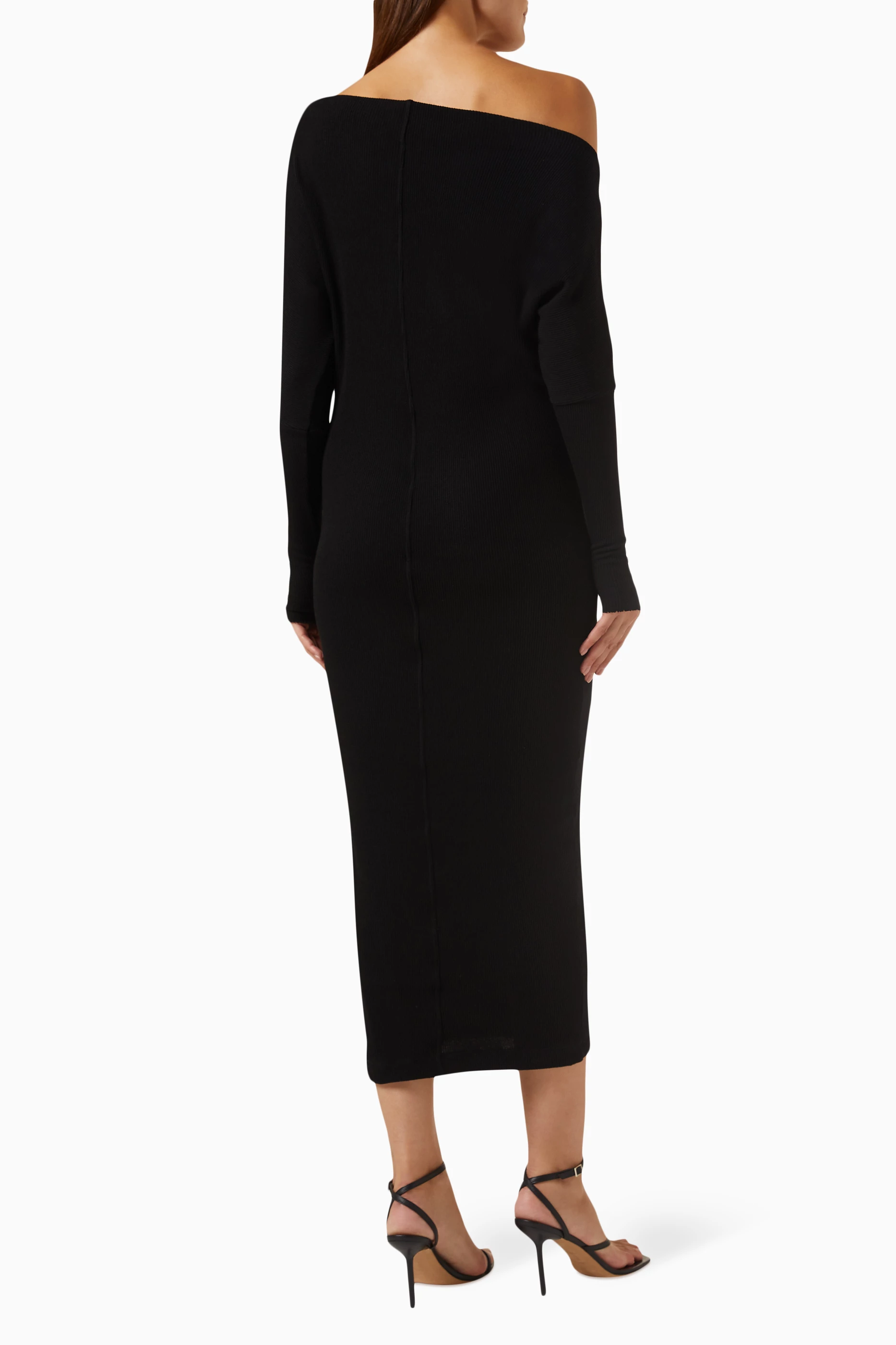 Buy Enza Costa Black Slouch Sweater Midi Dress in Viscose-knit for Women  Online | Ounass Kuwait