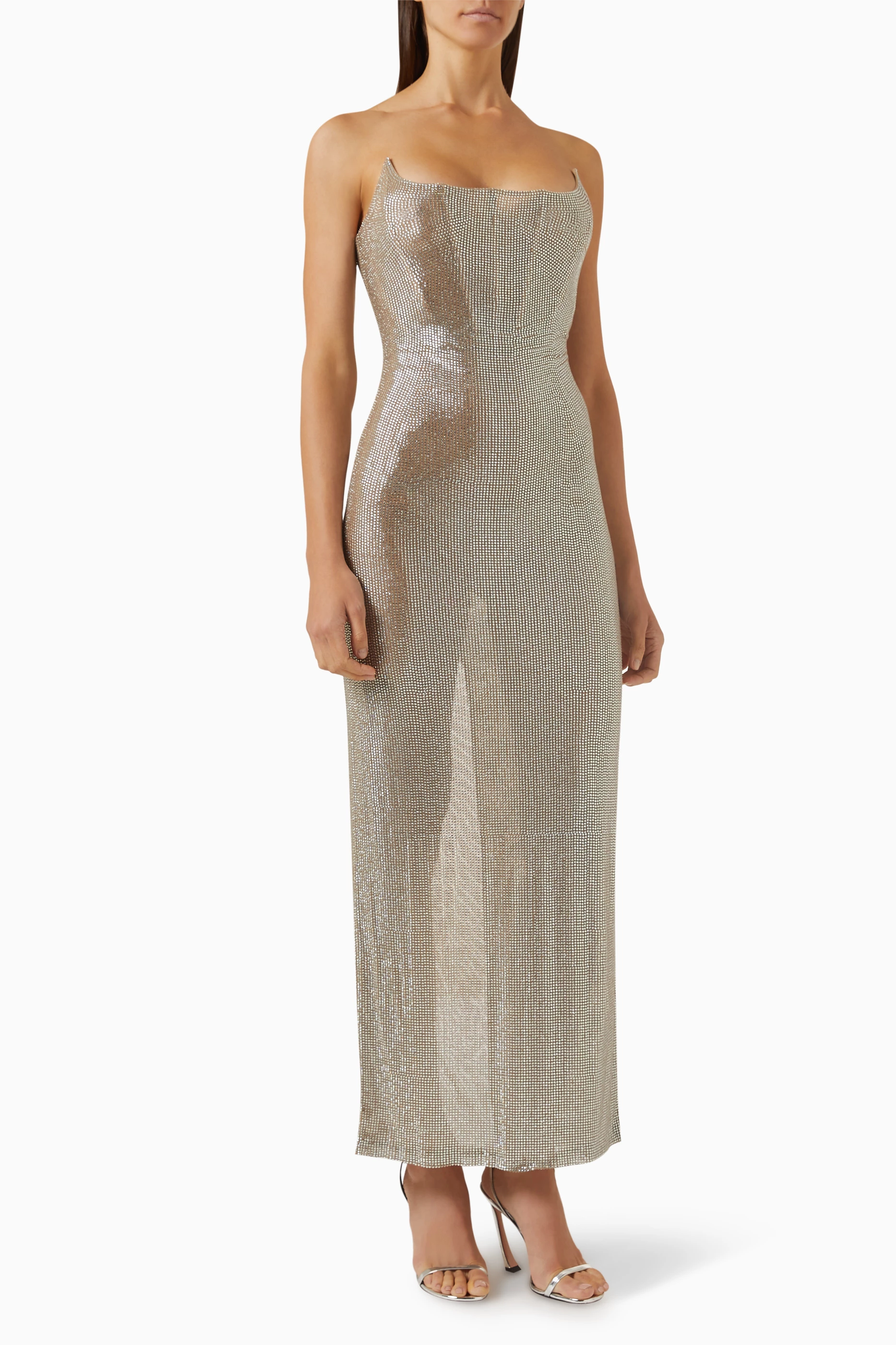 【関税込み】GIUSEPPE DI MORABITO FINE-RIBBED DRESS Buy Giuseppe di Morabito Silver Crystal-embellished Bustier