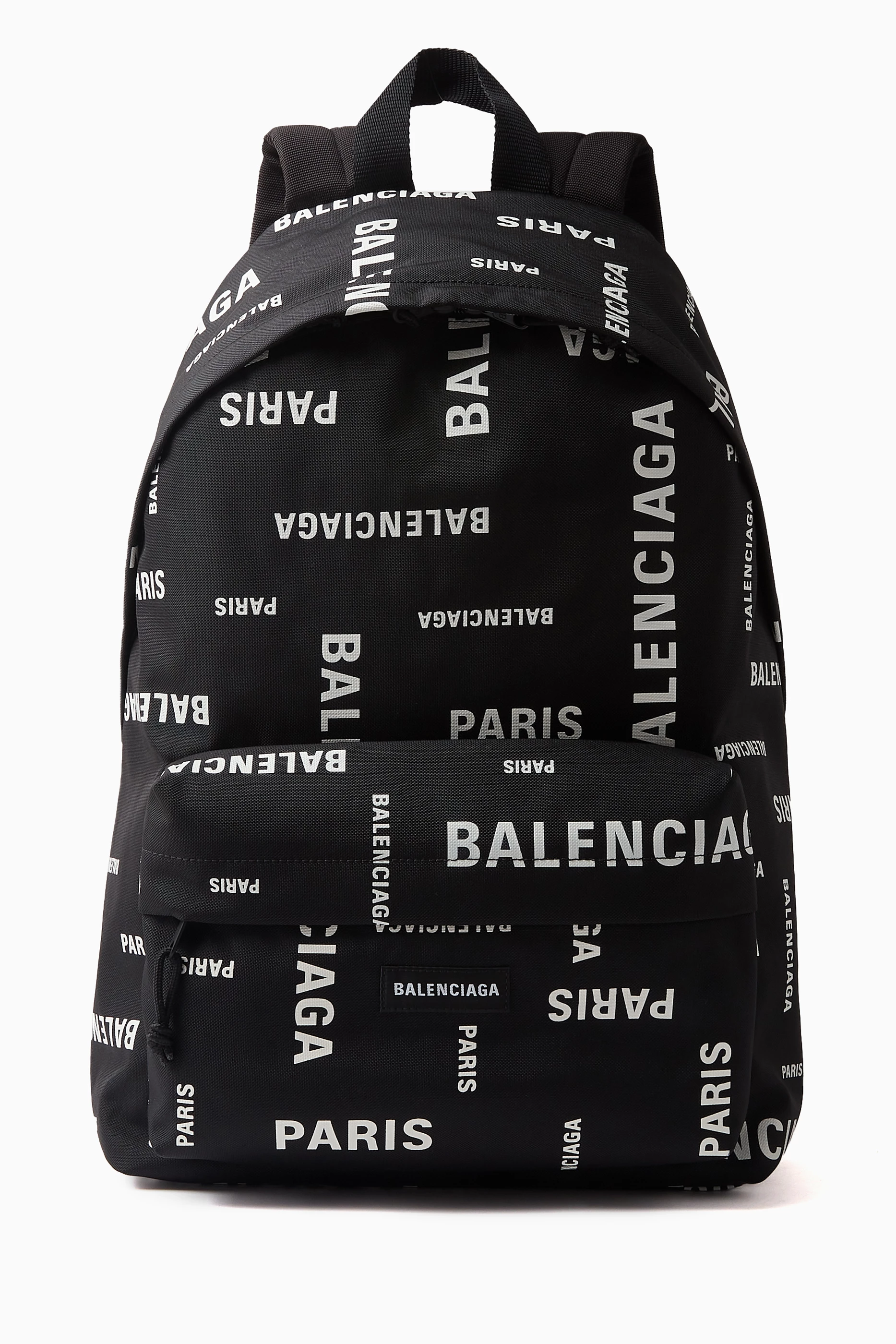 Buy Balenciaga Black Explorer All over Logo Backpack in Recycled Nylon for Men Online Ounass Kuwait