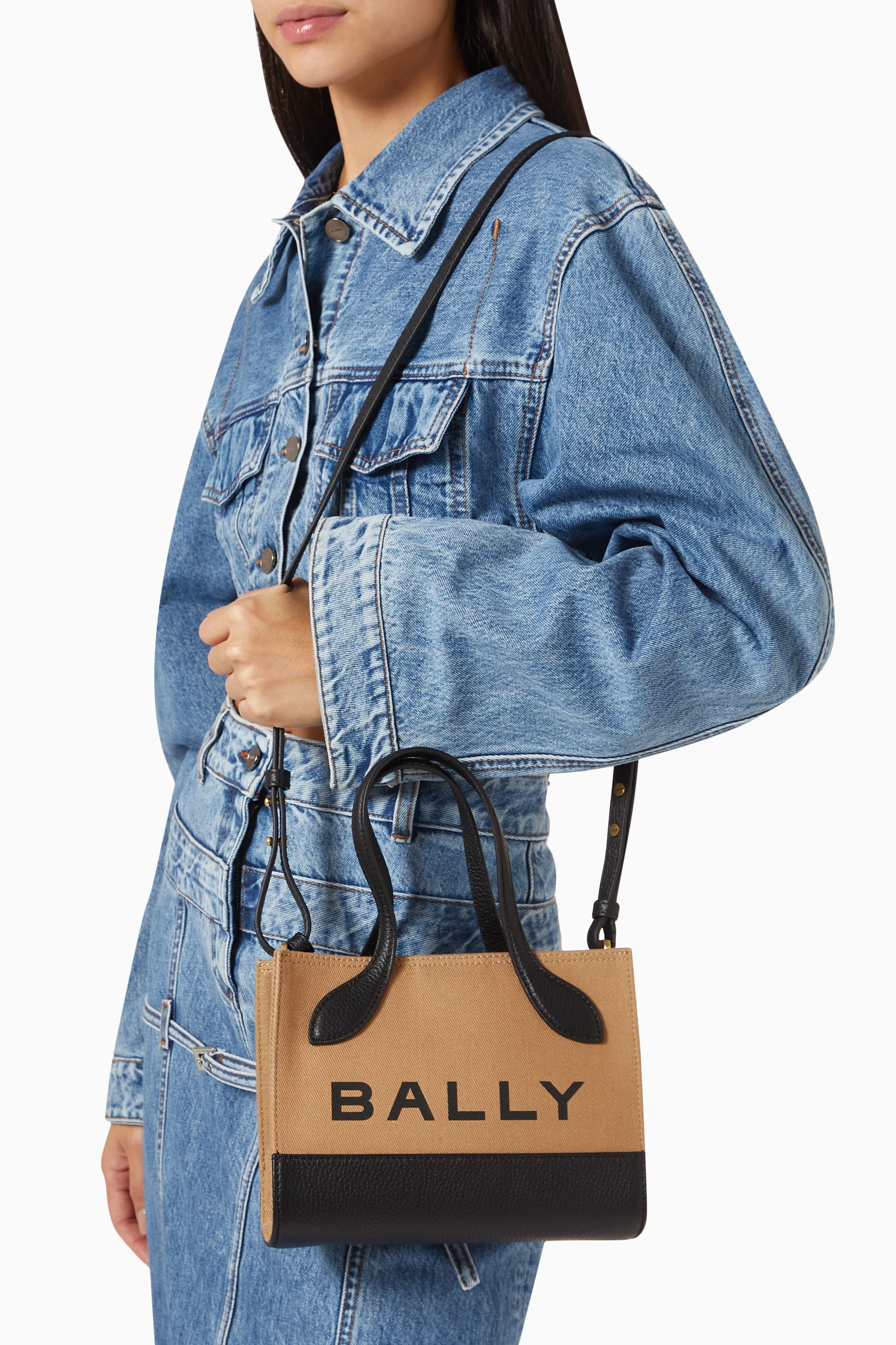 トートバッグ Bally Tote Bag Bar Keep On Bally Men's Bar Keep On Fabric and Leather Tote Bag | Neiman