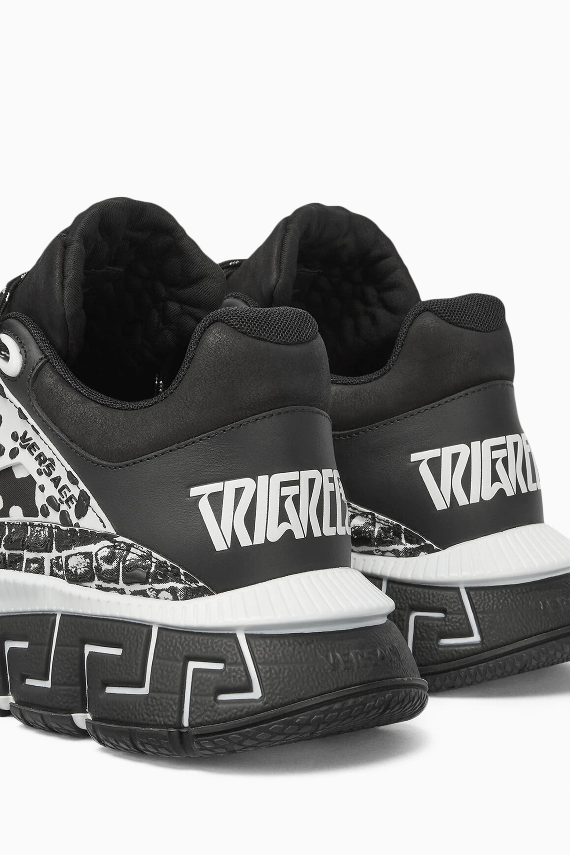 Buy Versace Black Trigreca Low-top Sneakers in Leather for Men