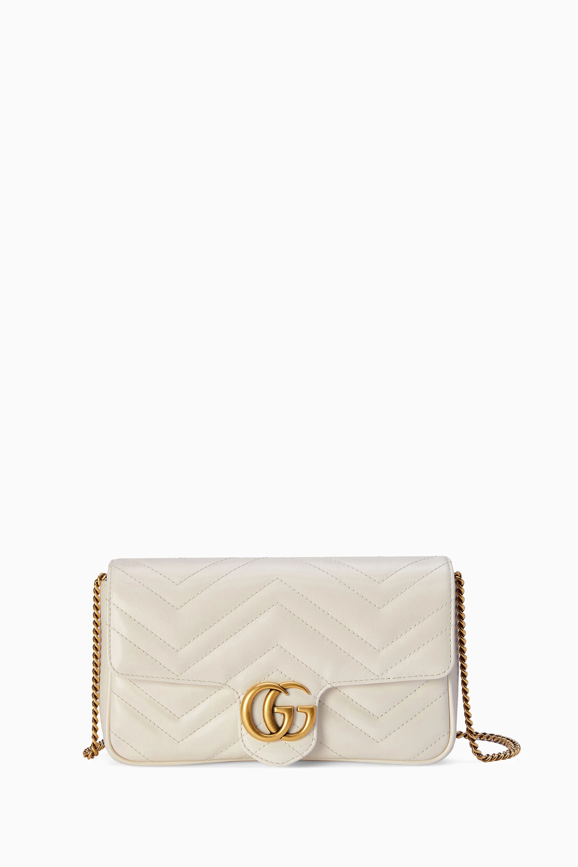 Buy Gucci White Mini GG Marmont Bag in Matelassé Leather for Women