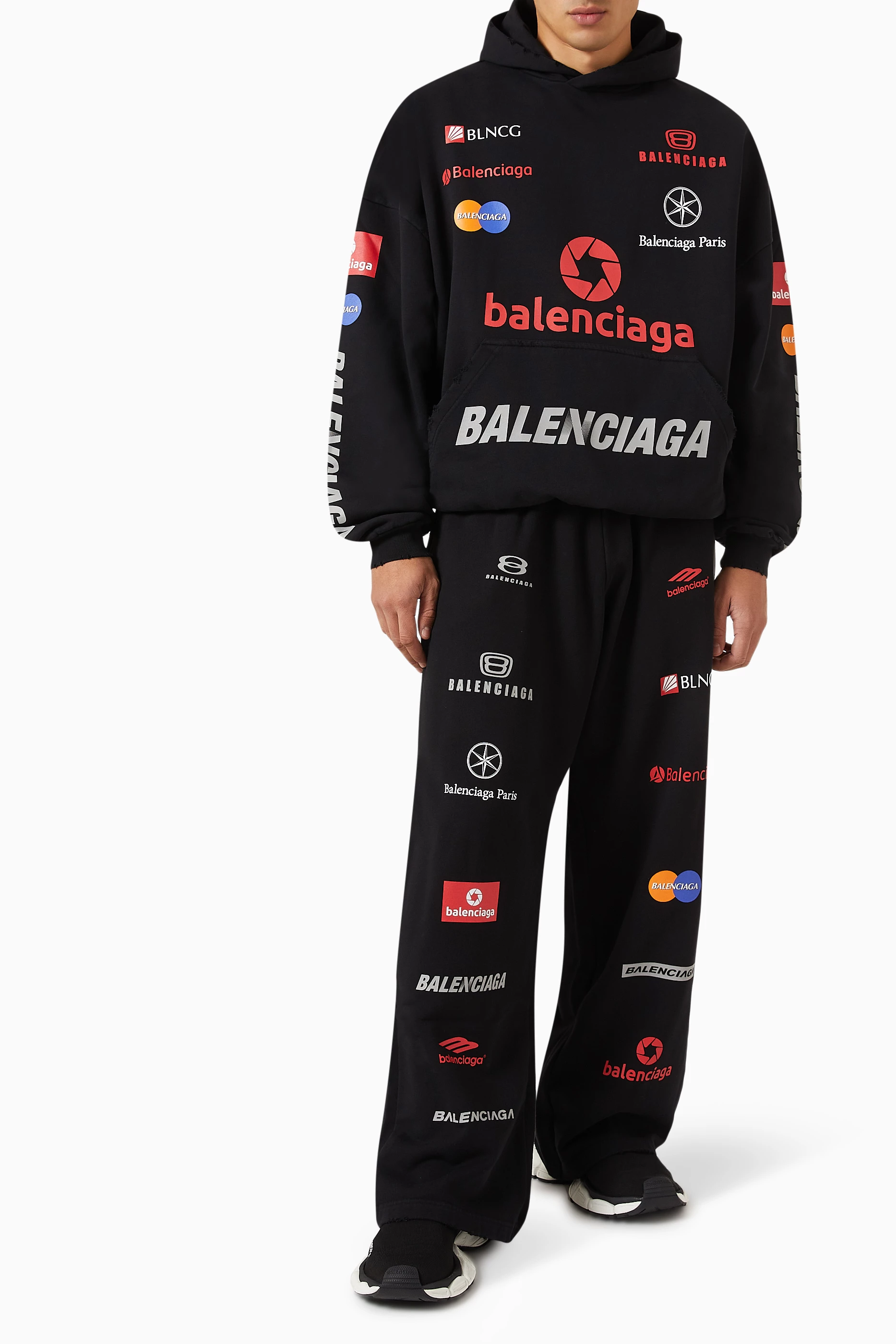 Buy Balenciaga Black Unisex Top League Baggy Sweatpants in Cotton 