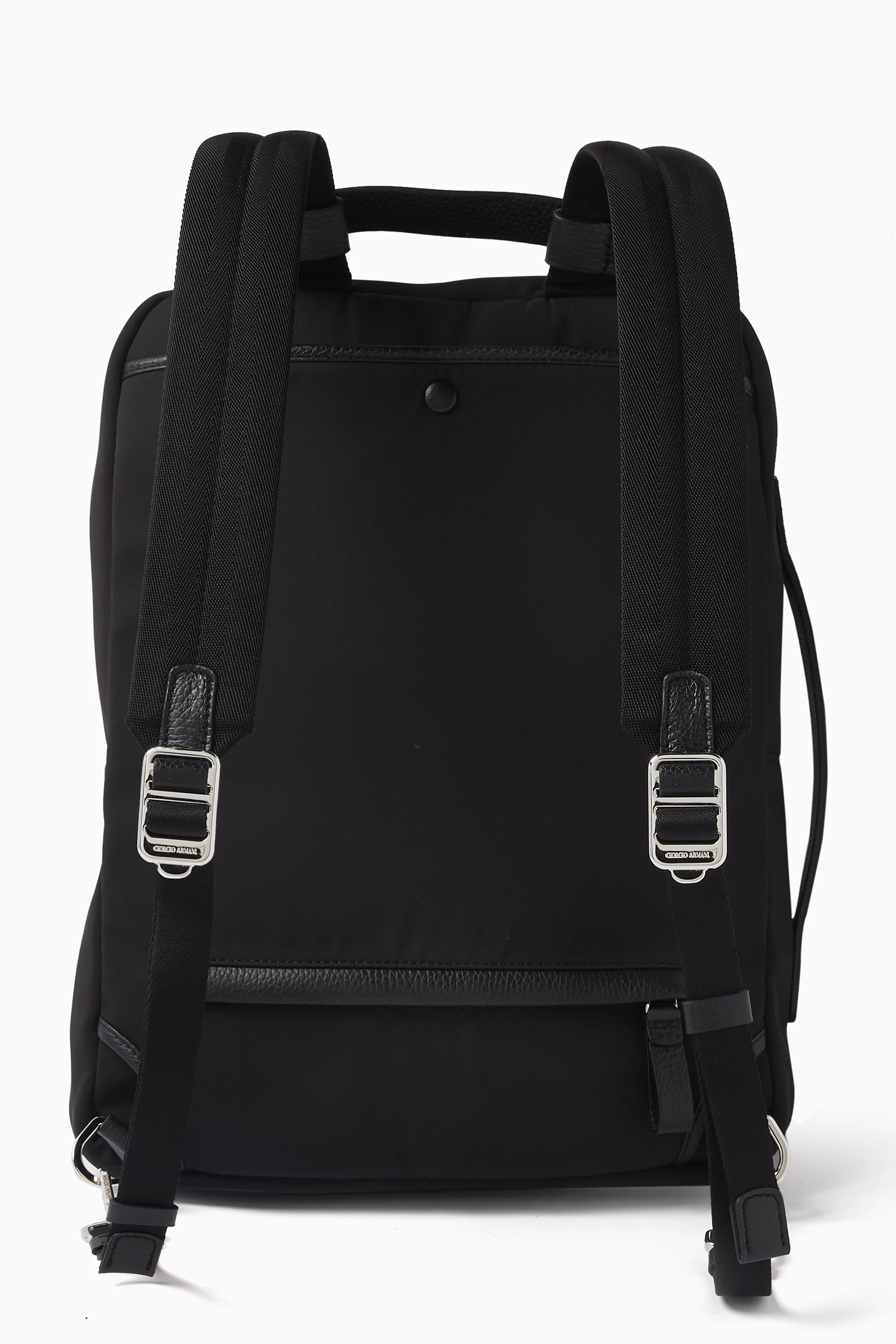 Buy Giorgio Armani Black Backpack in Recycled Nylon for Men Online 