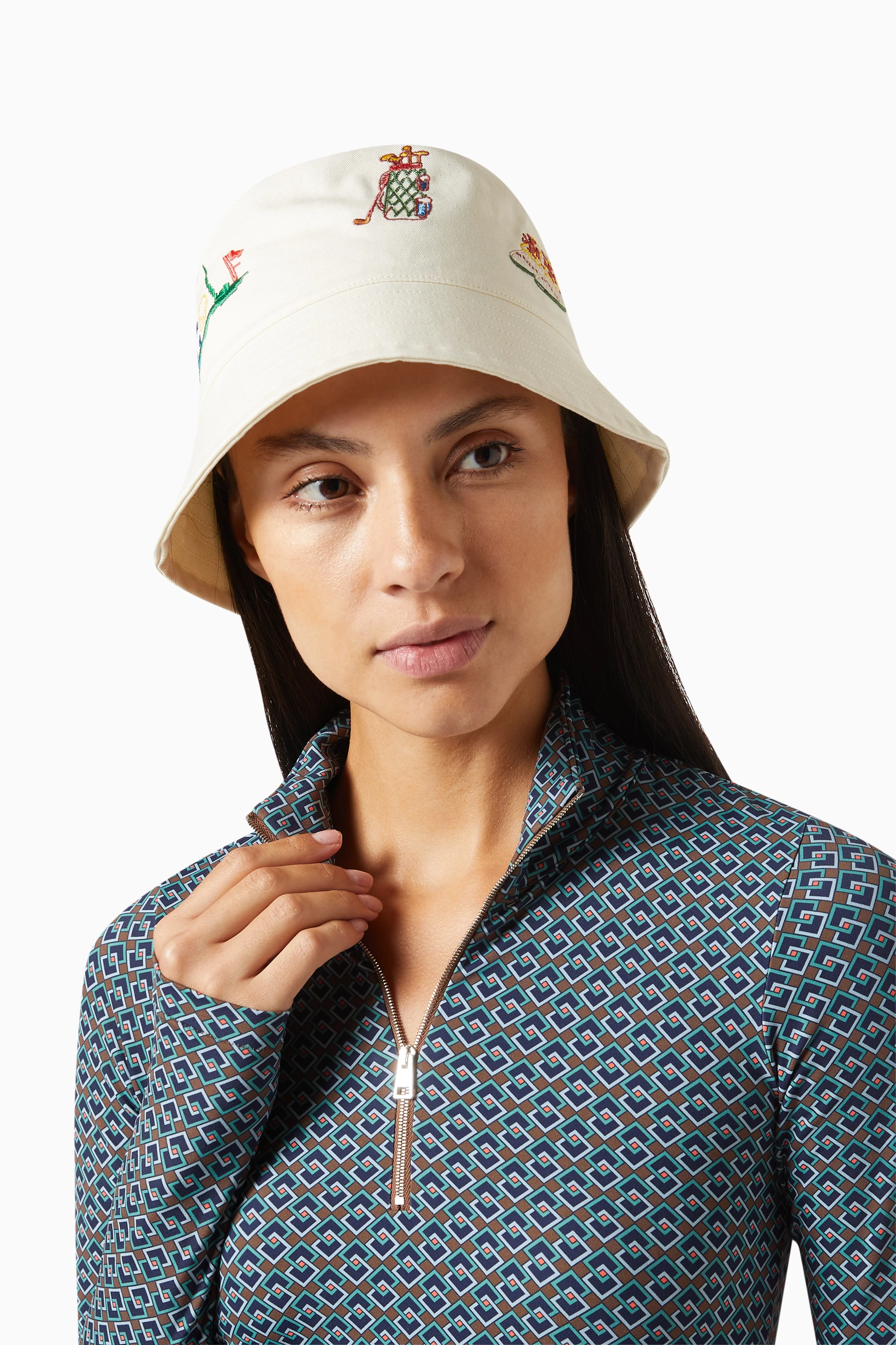 Baseball Cap Tory Burch Sun Hat T Monogram Bucket Hat: Women's