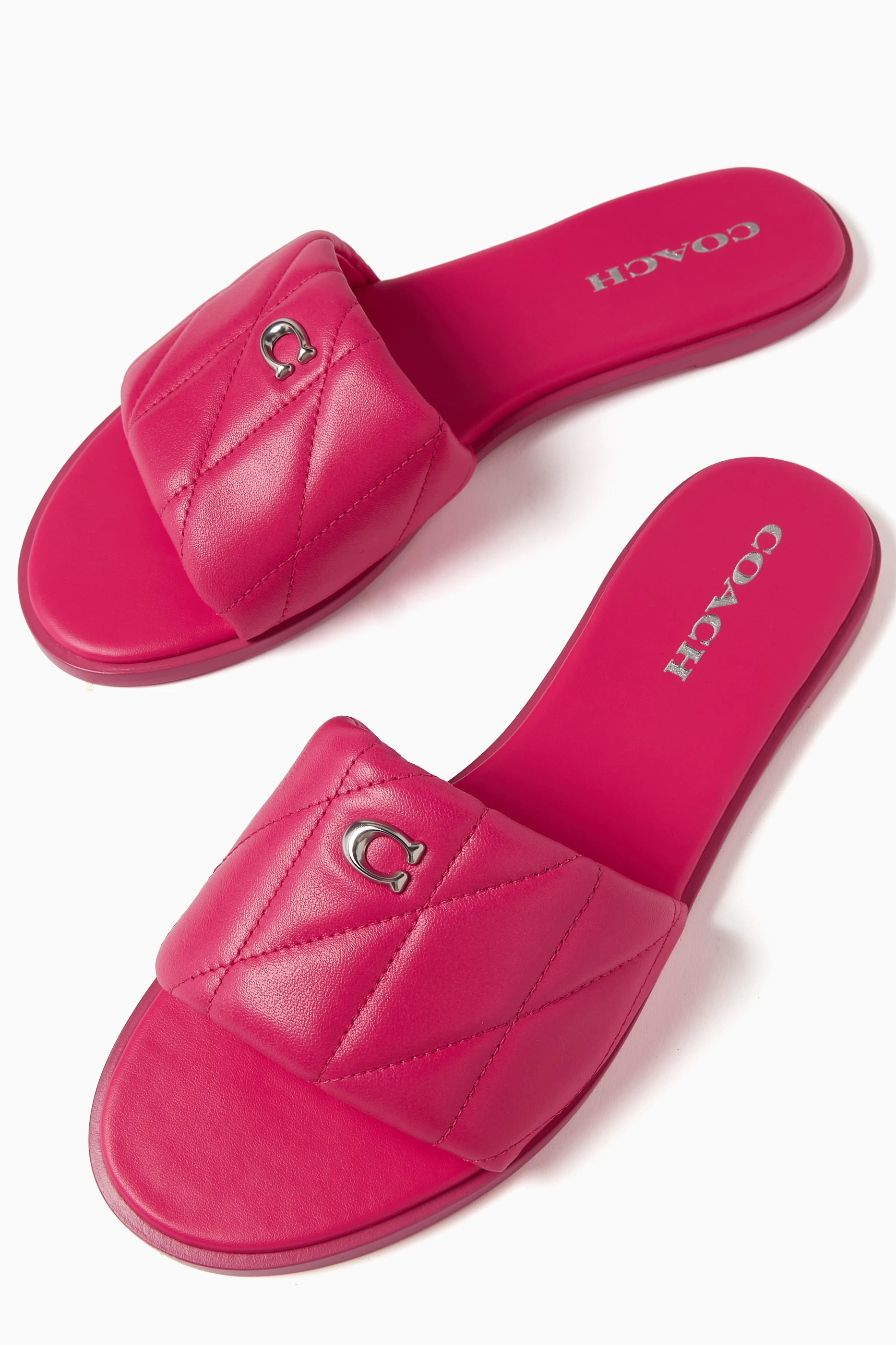 Coach pink slippers discount