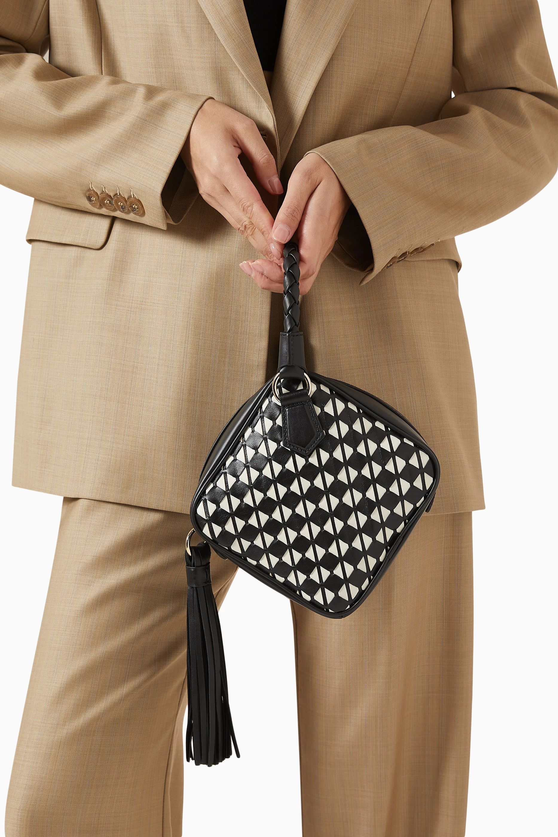 Buy Serapian Multicolour Petra Geometric Handbag In Mosaico Nappa 