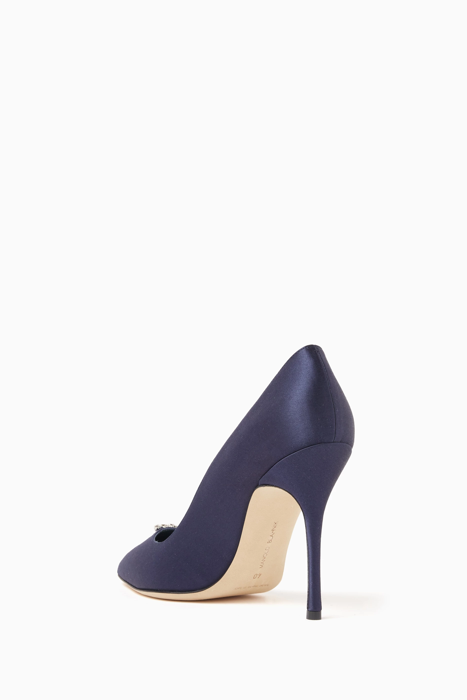 直営店 ‐Manolo Blahnik - SALE! PLUMA 105mm ミュール Manolo Blahnik | Pluma 105 navy satin jewelled pumps | Savannahs