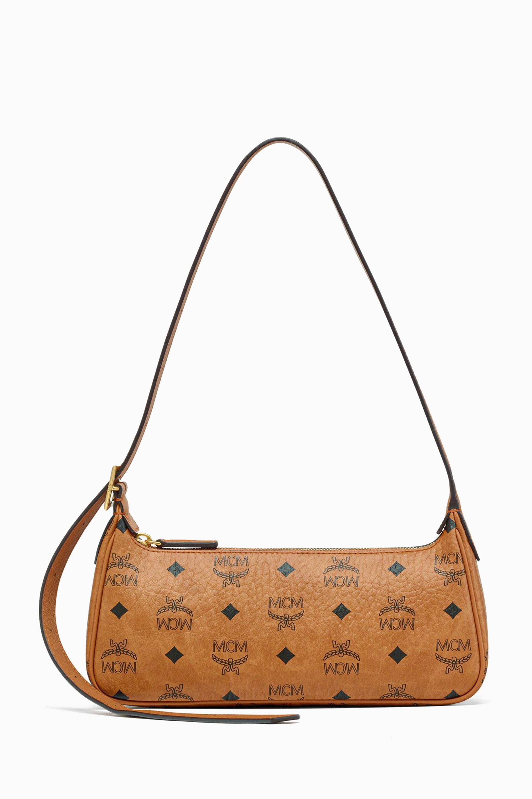 Buy MCM Brown Small Aren Shoulder Bag in Visetos for Women Online Ounass Kuwait