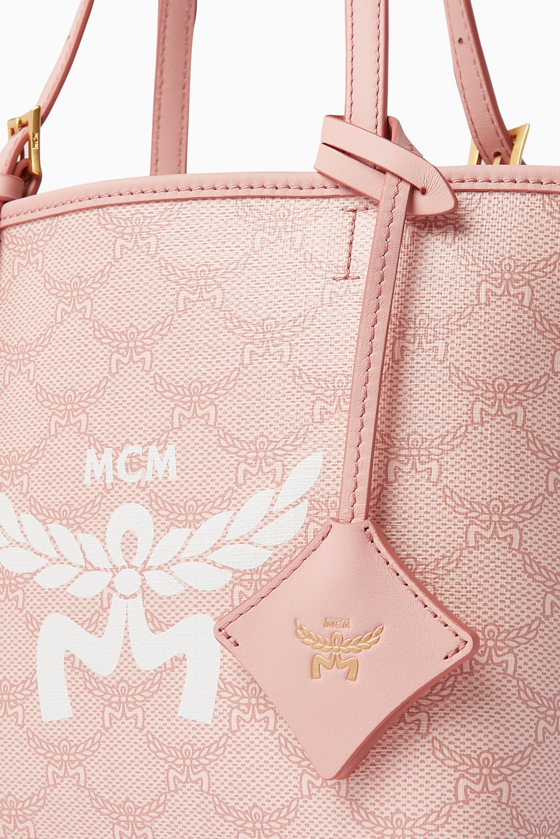 Buy MCM Pink Mini Himmel Shopper Bag in Canvas for Women Online Ounass Kuwait