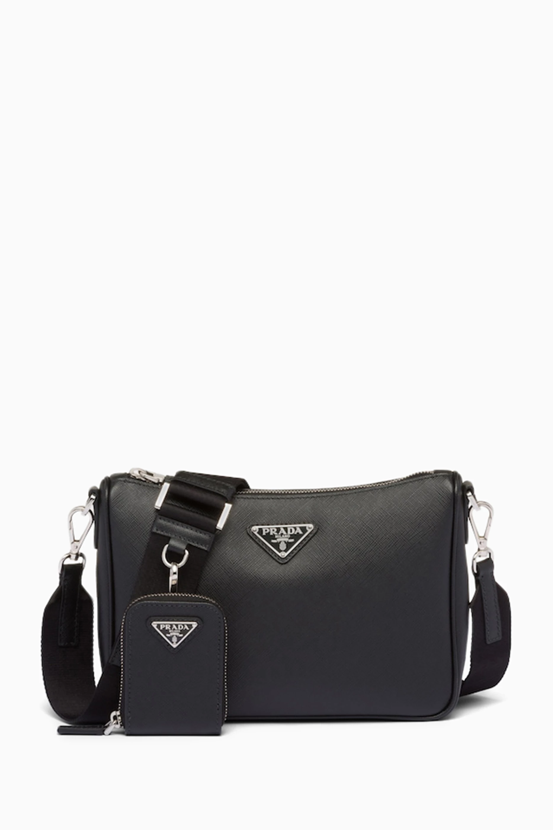 Buy Prada Black Shoulder Bag in Saffiano Leather for Men Online Ounass Kuwait