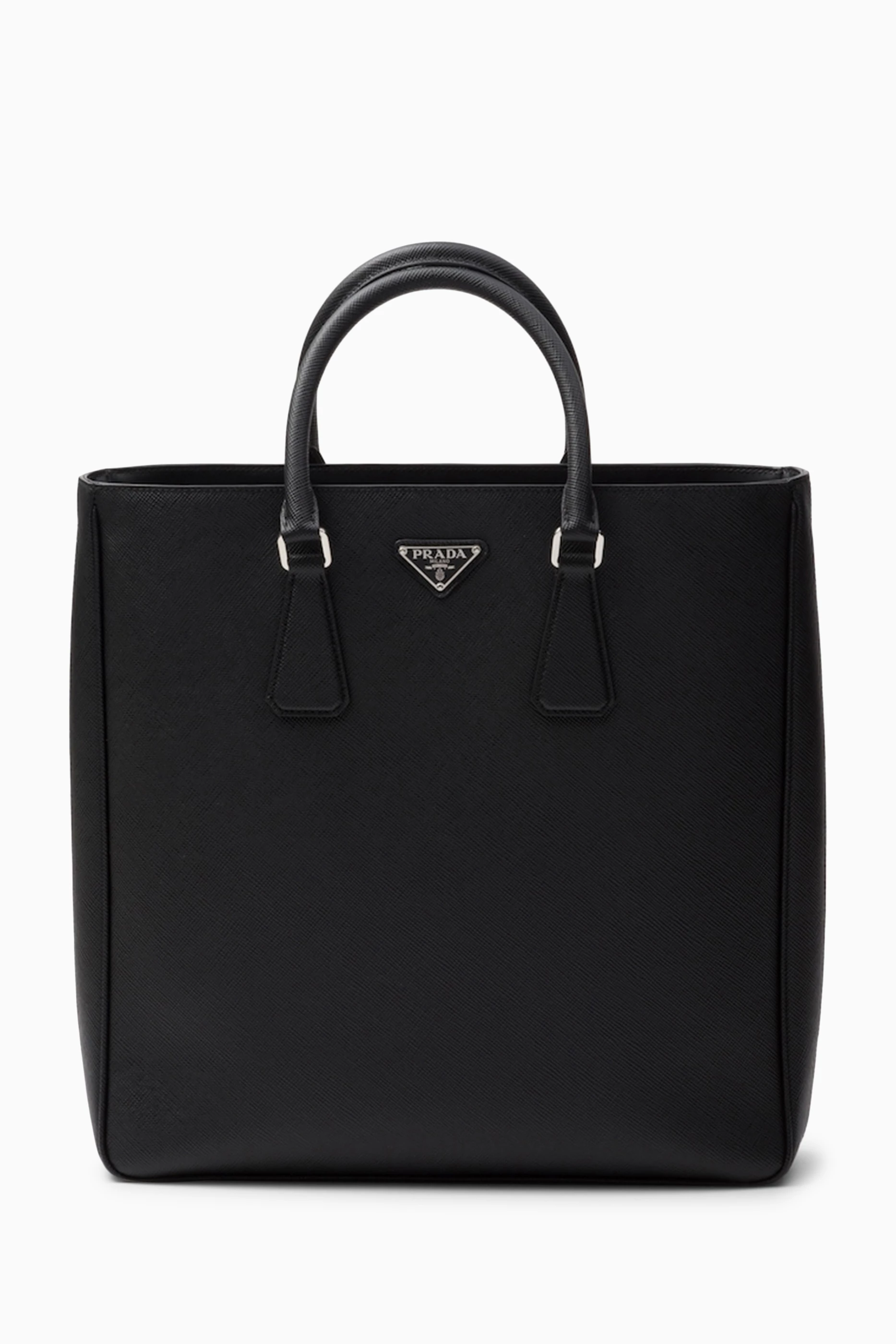 Buy Prada Black Logo Tote Bag in Saffiano Leather for Men Online Ounass Kuwait