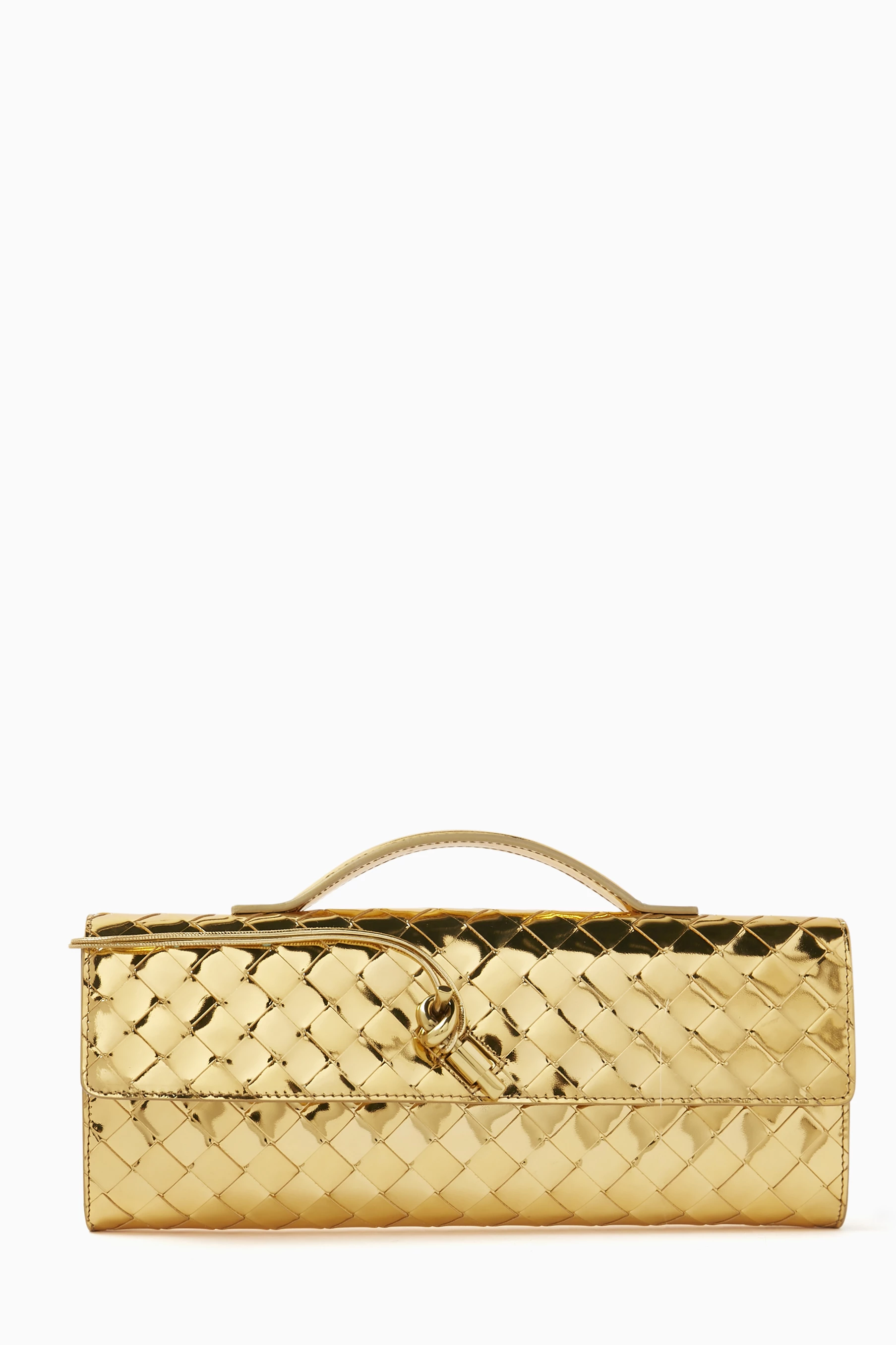 Gold bottega veneta clutch shop