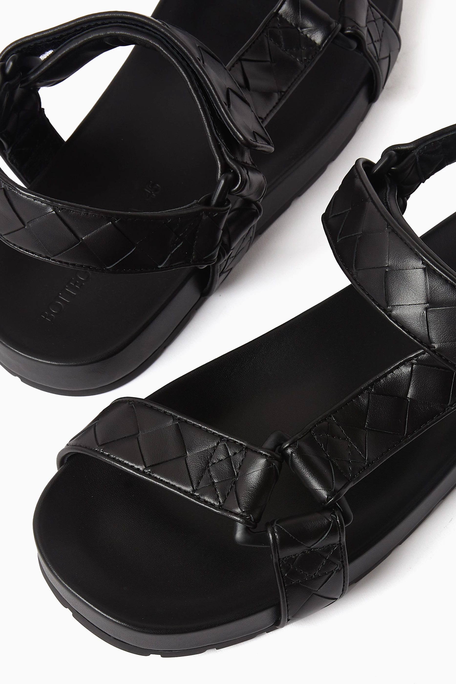 Buy Bottega Veneta Black Trip Sandals in Intrecciato Leather for Men Online Ounass Kuwait