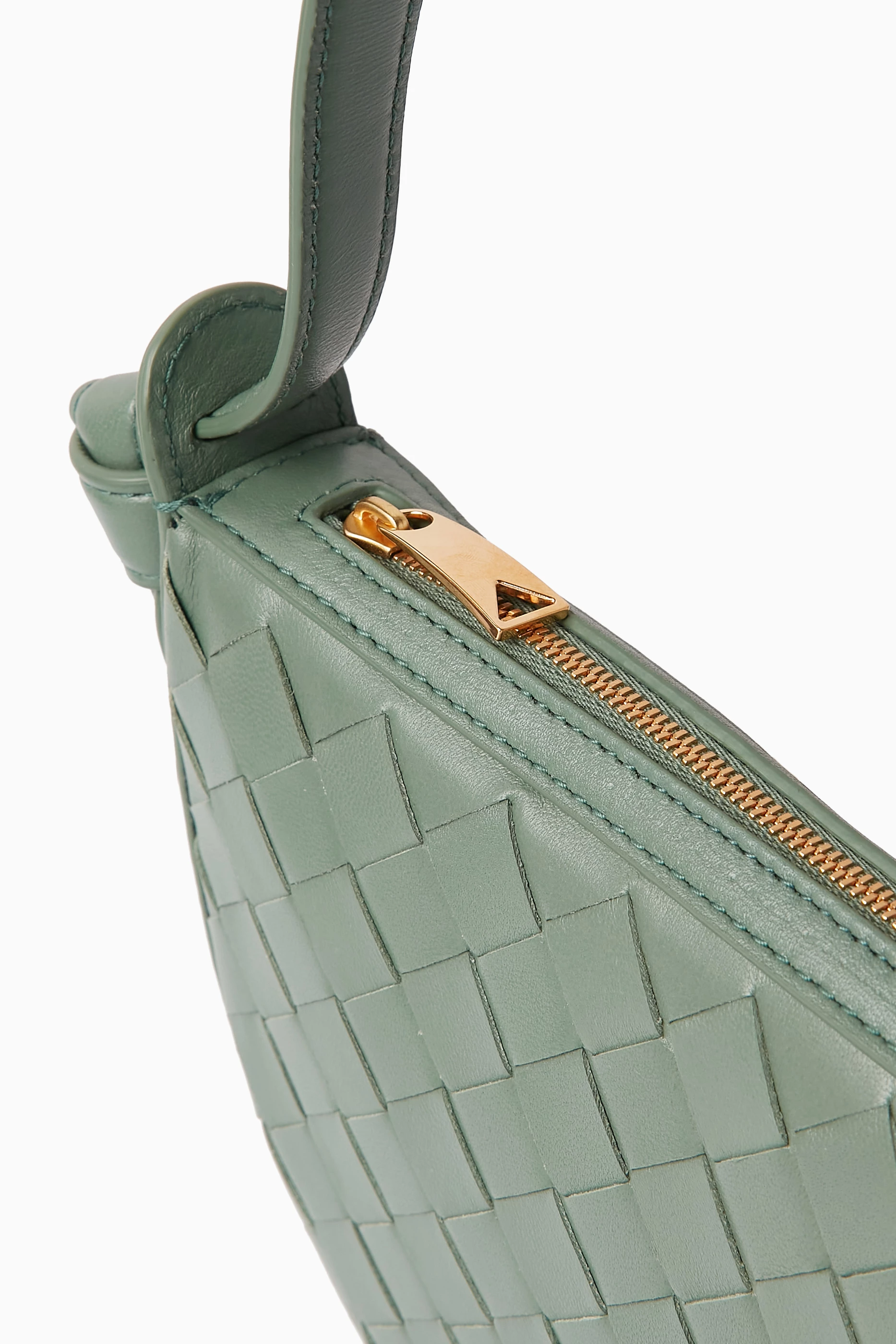 Buy Bottega Veneta Green Mini Sunrise Shoulder Bag in