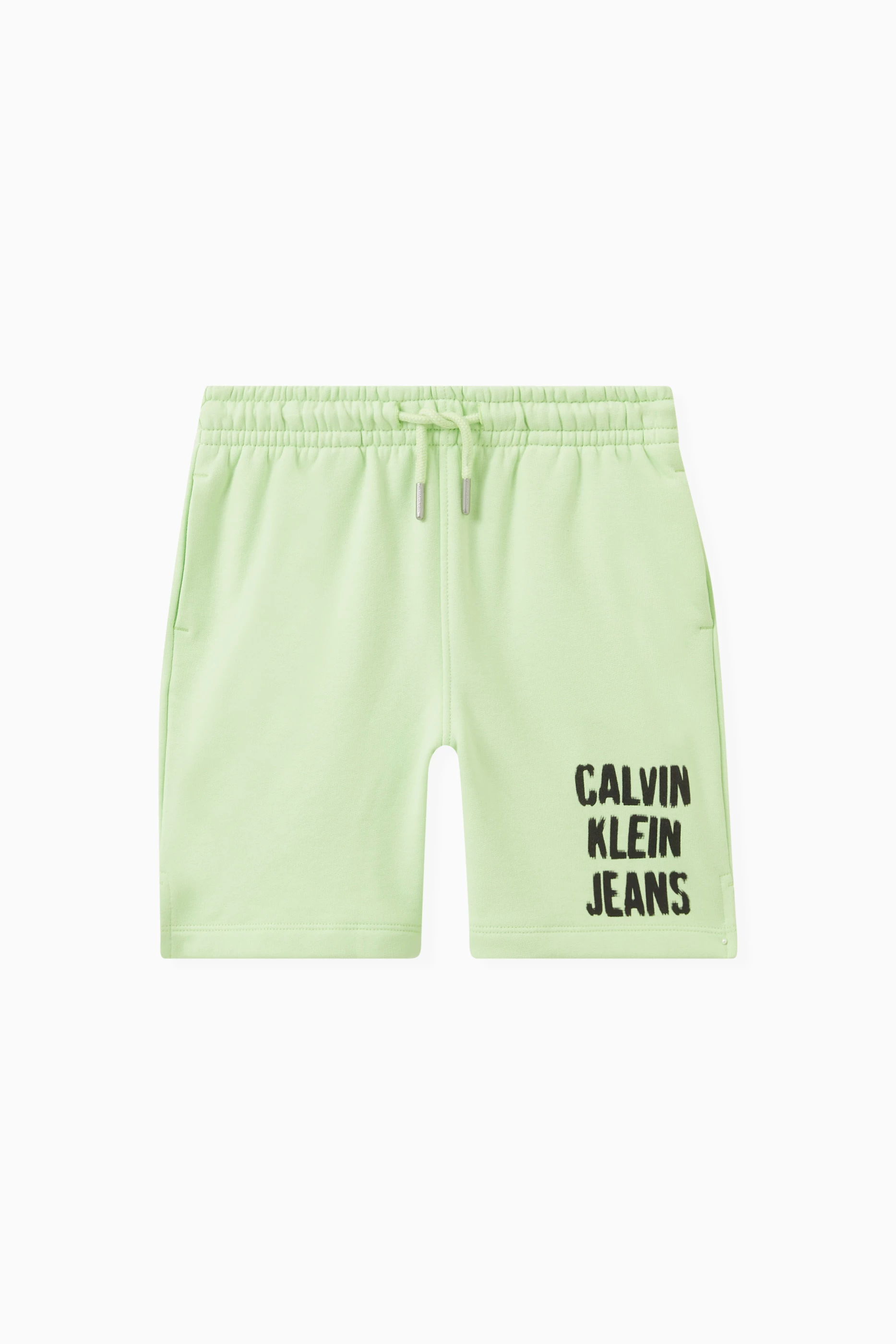 Buy Calvin Klein Green Relaxed Logo Shorts in Cotton for Boys Online Ounass Kuwait