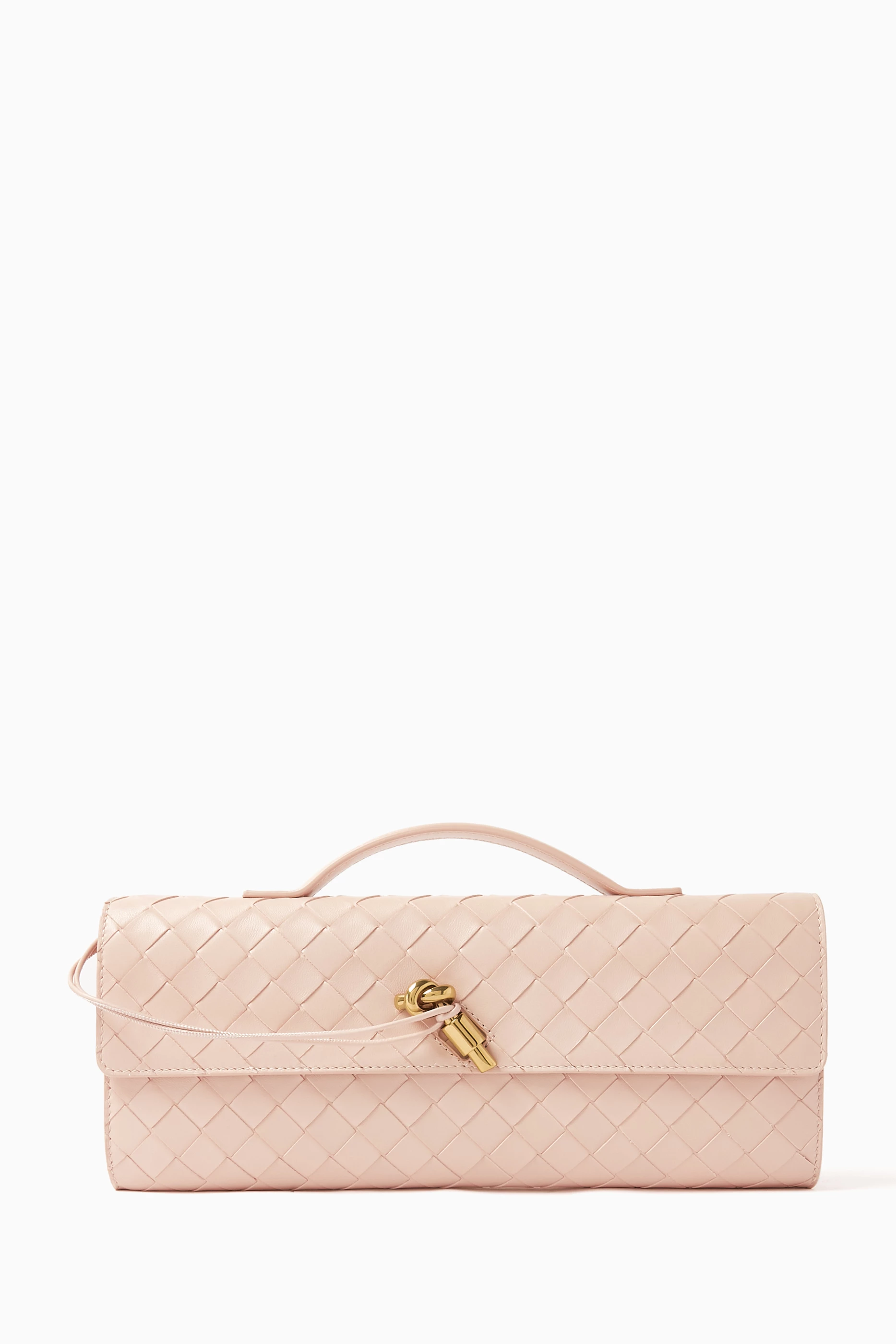 Buy Bottega Veneta Pink Andiamo Long Clutch in Intrecciato