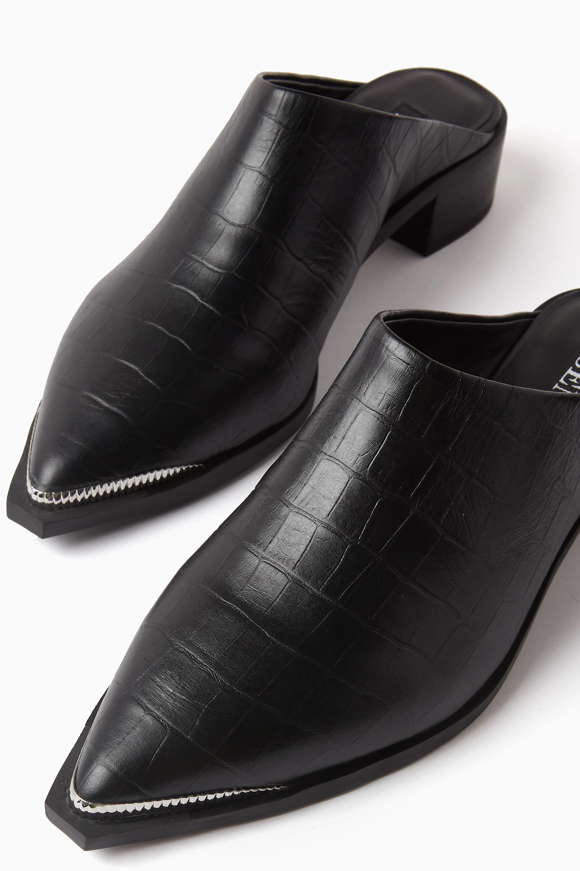 Buy Senso Black Linnea 30 Mules in Croc embossed Leather for Women Online Ounass Kuwait